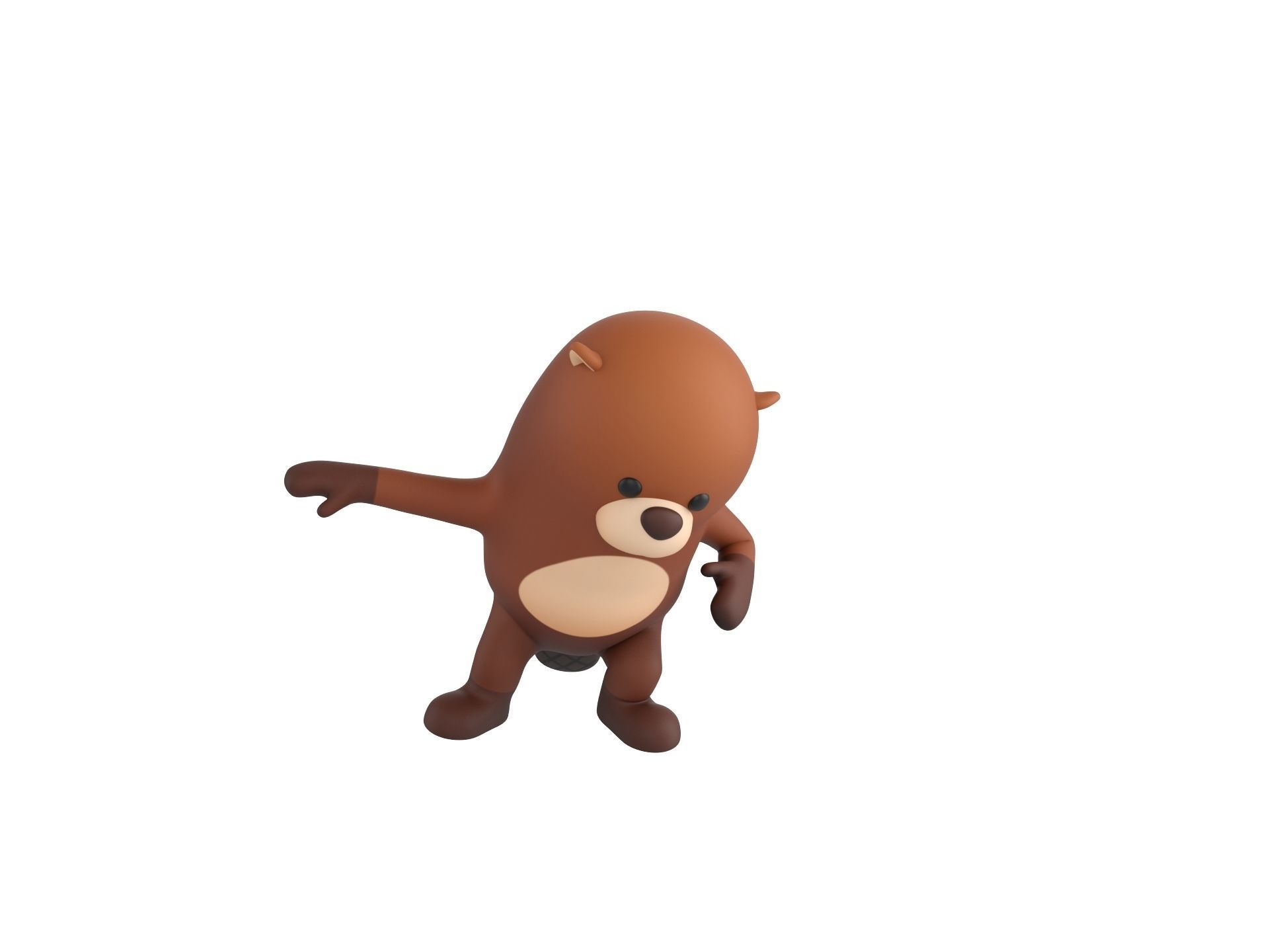 Rigged Beaver Character 3D model_5