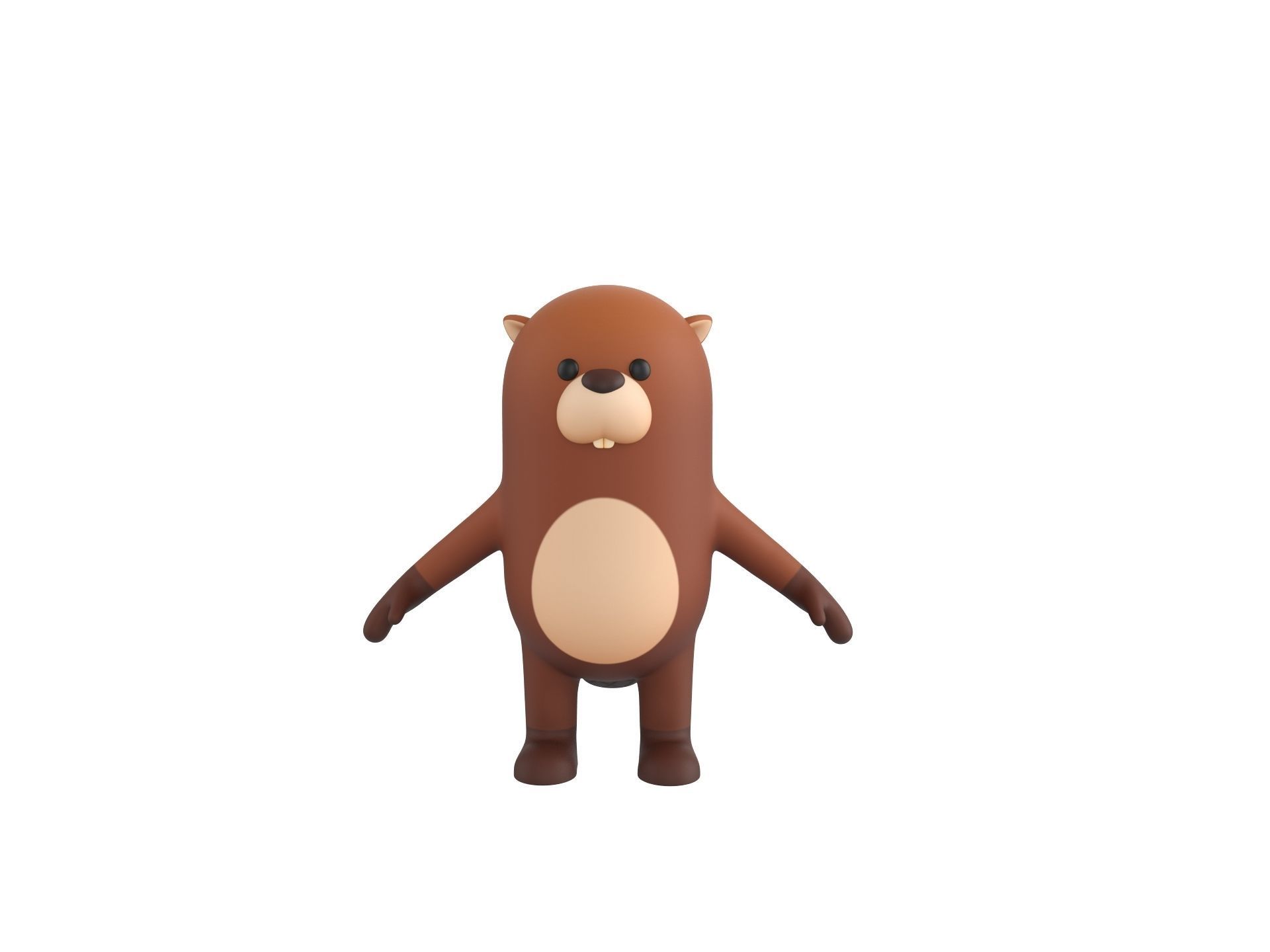 Rigged Beaver Character 3D model_2