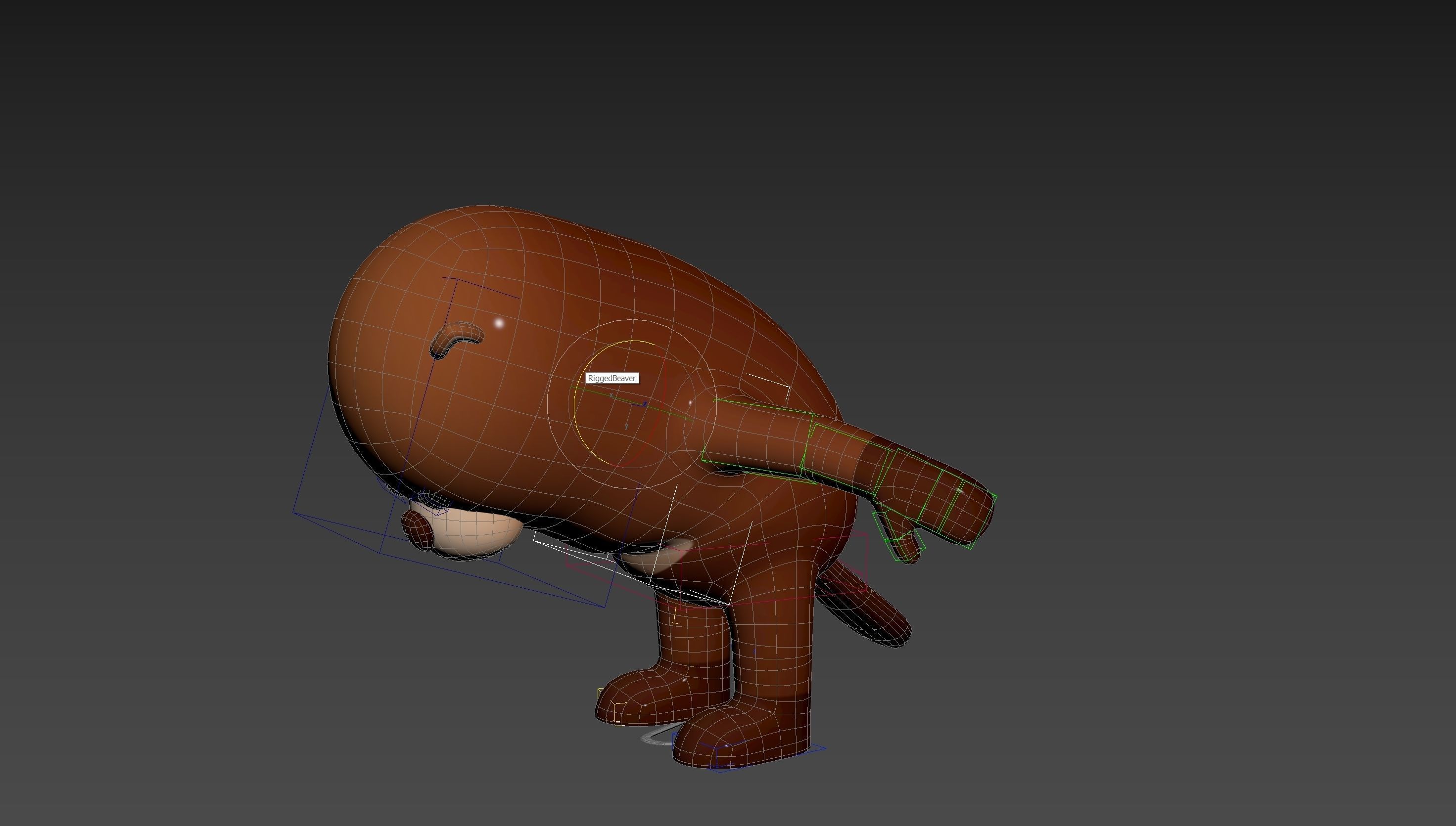 Rigged Beaver Character 3D model_24