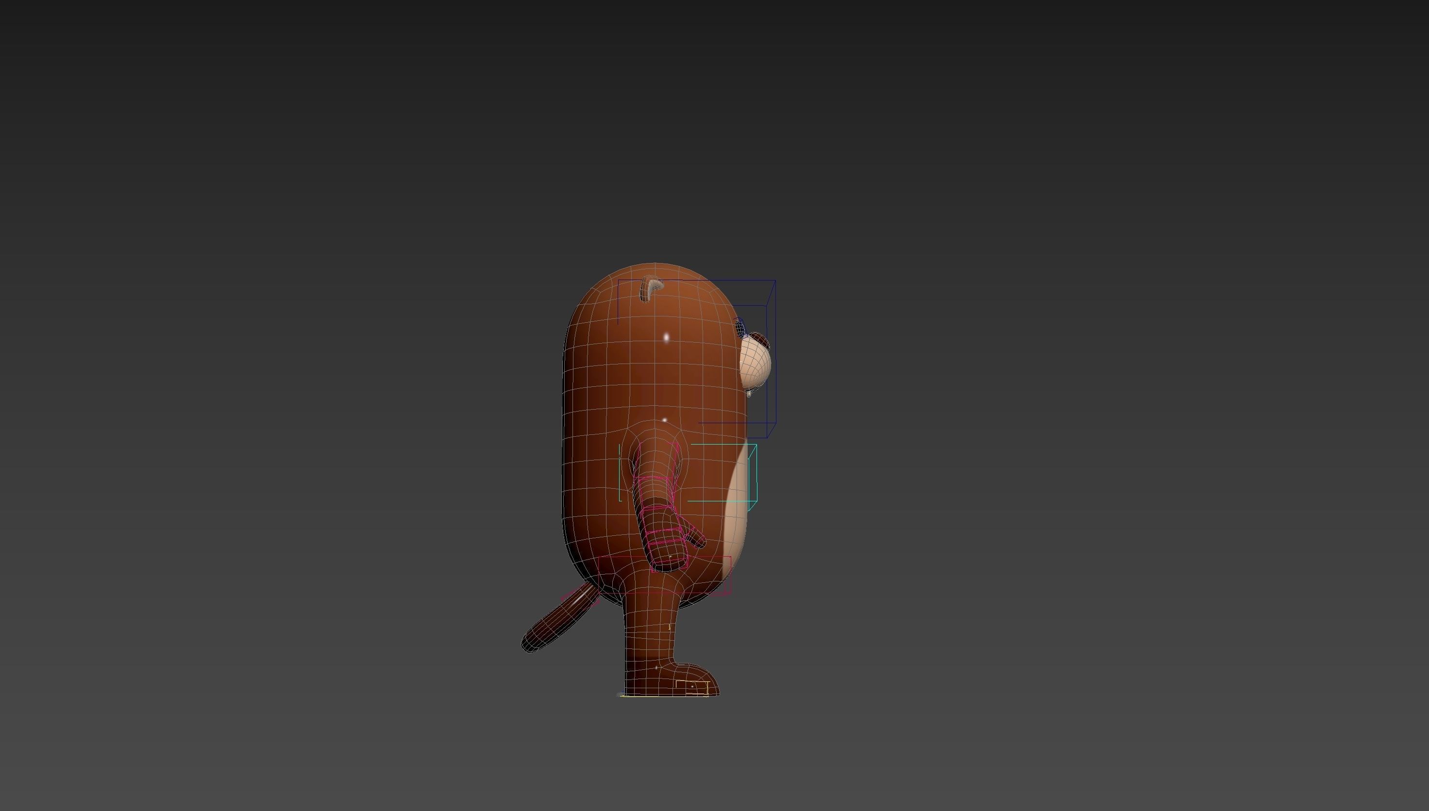 Rigged Beaver Character 3D model_15