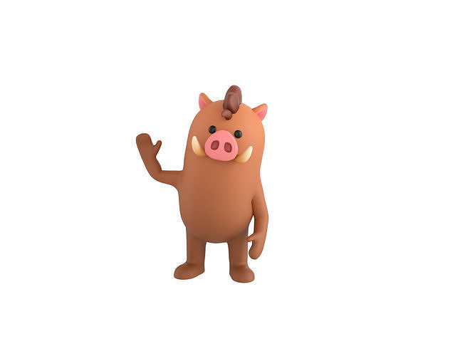 Rigged Boar Character 3D model