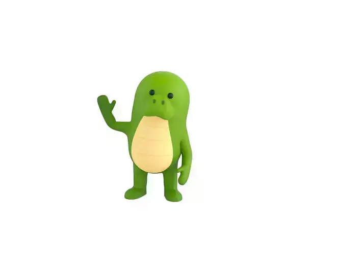 Rigged Crocodile Character