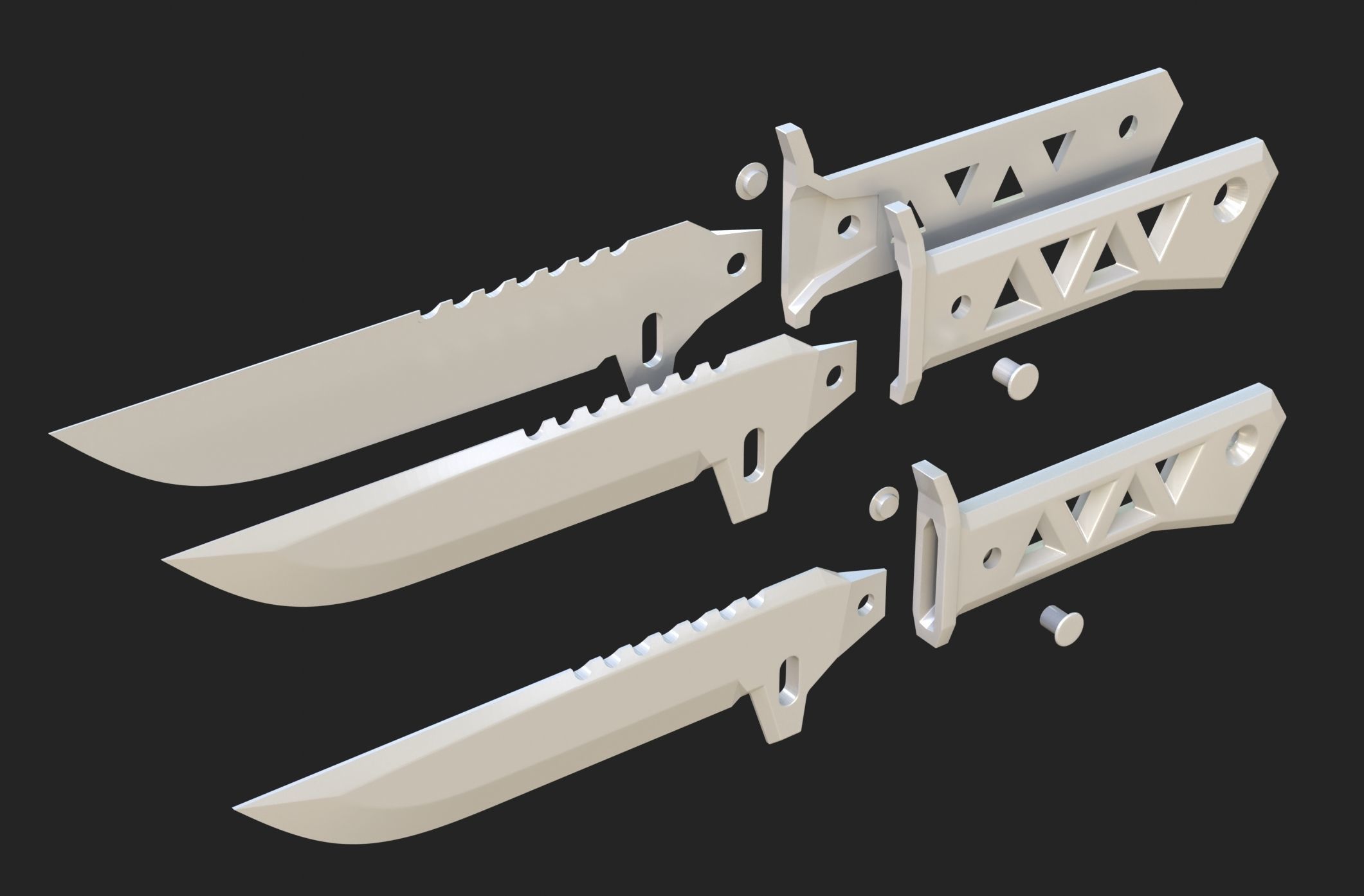 Xenohunter Knife Valorant - cosplay props 3D print model_1