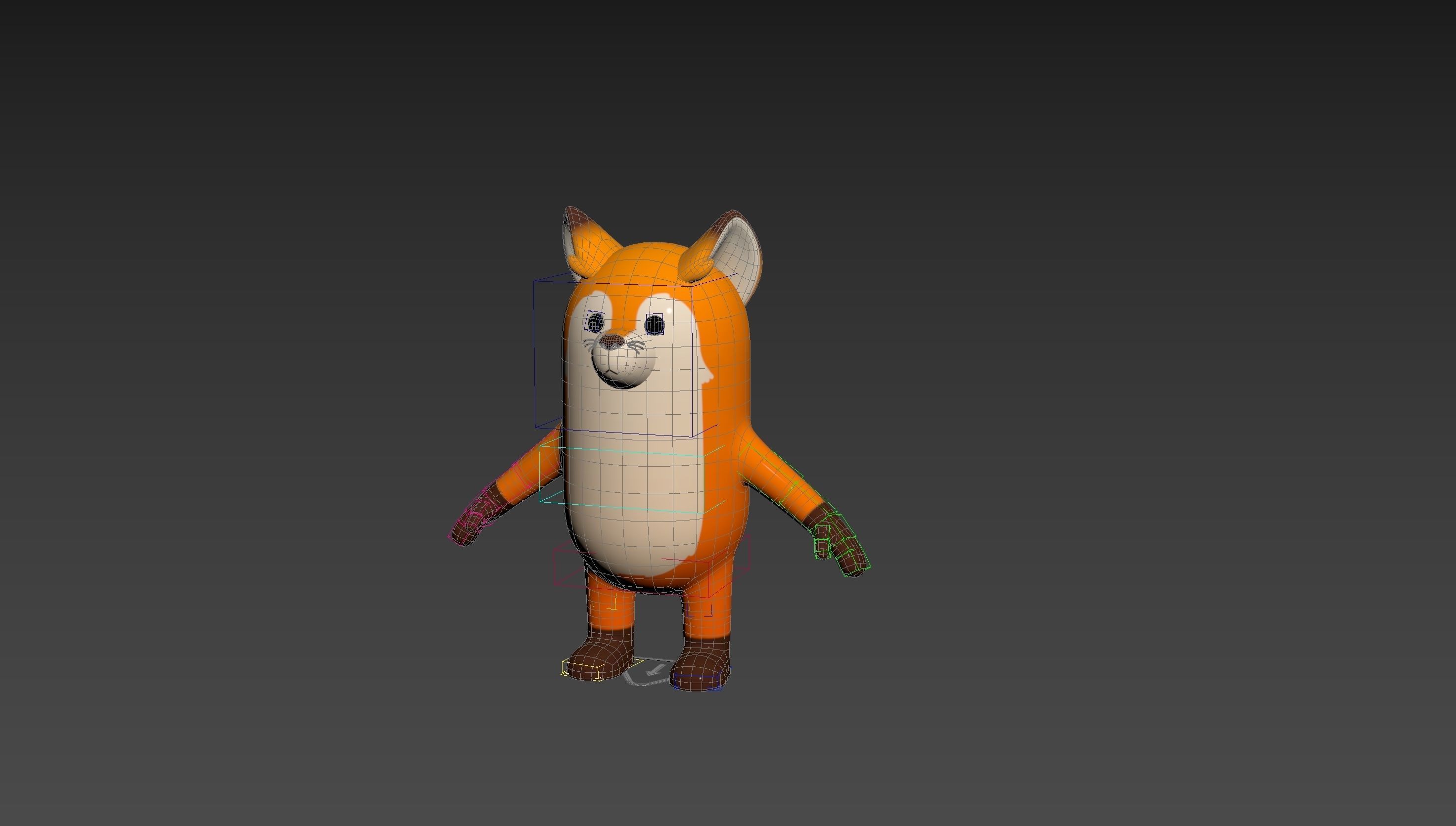 Rigged Fox Character 3D model_12