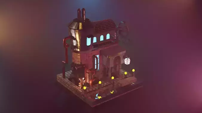  Steampunk Lab 3D model