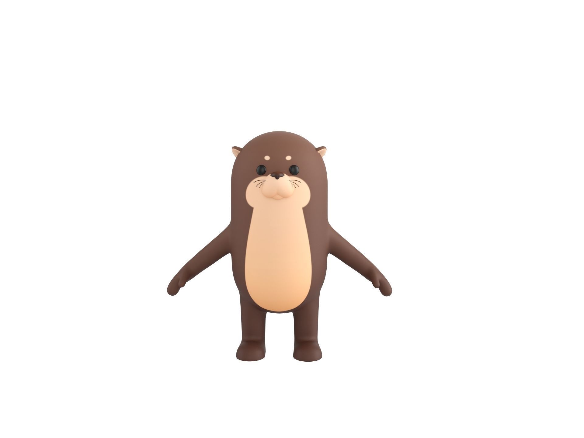 Rigged Otter Character 3D model_2