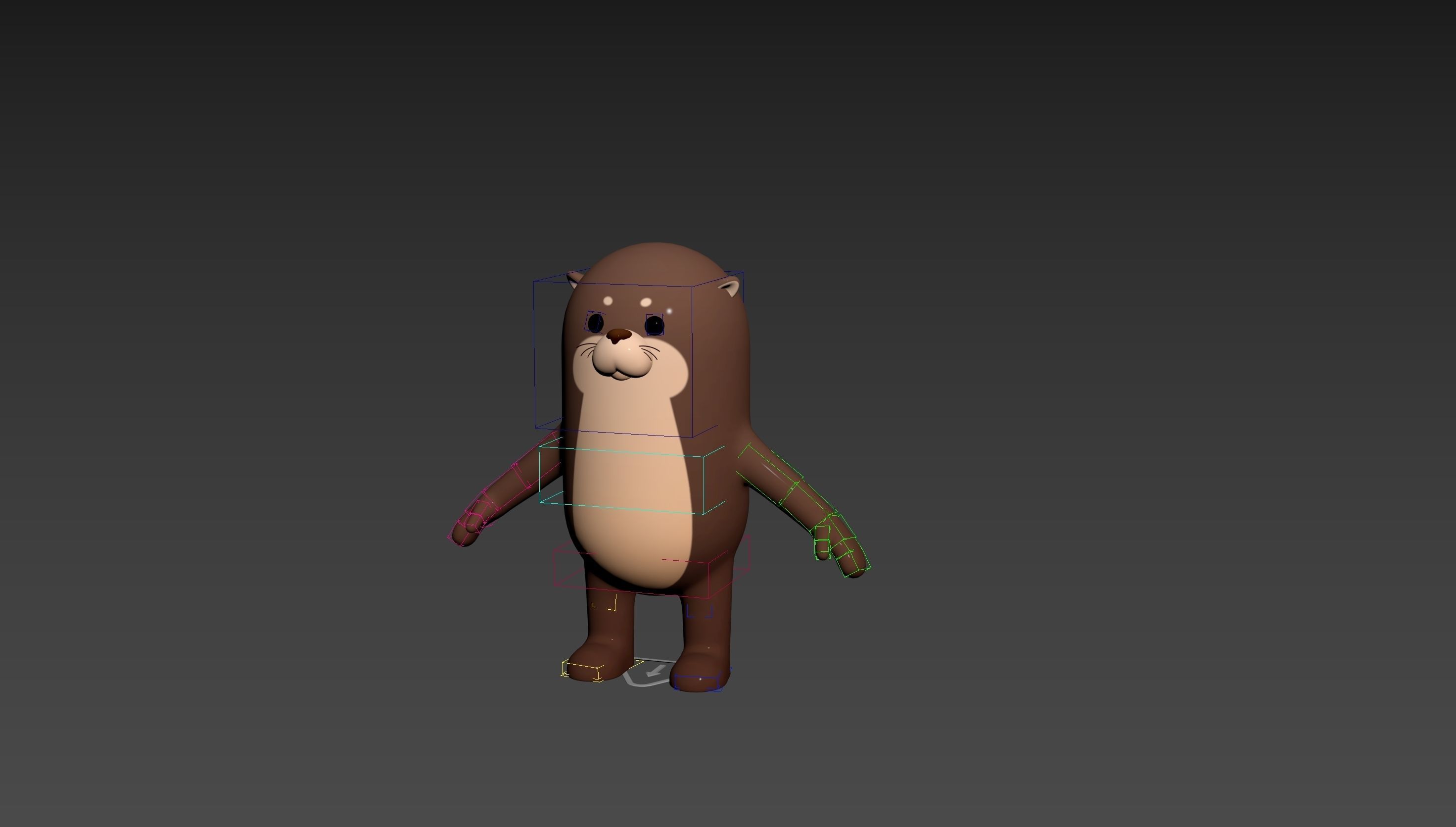 Rigged Otter Character 3D model_17