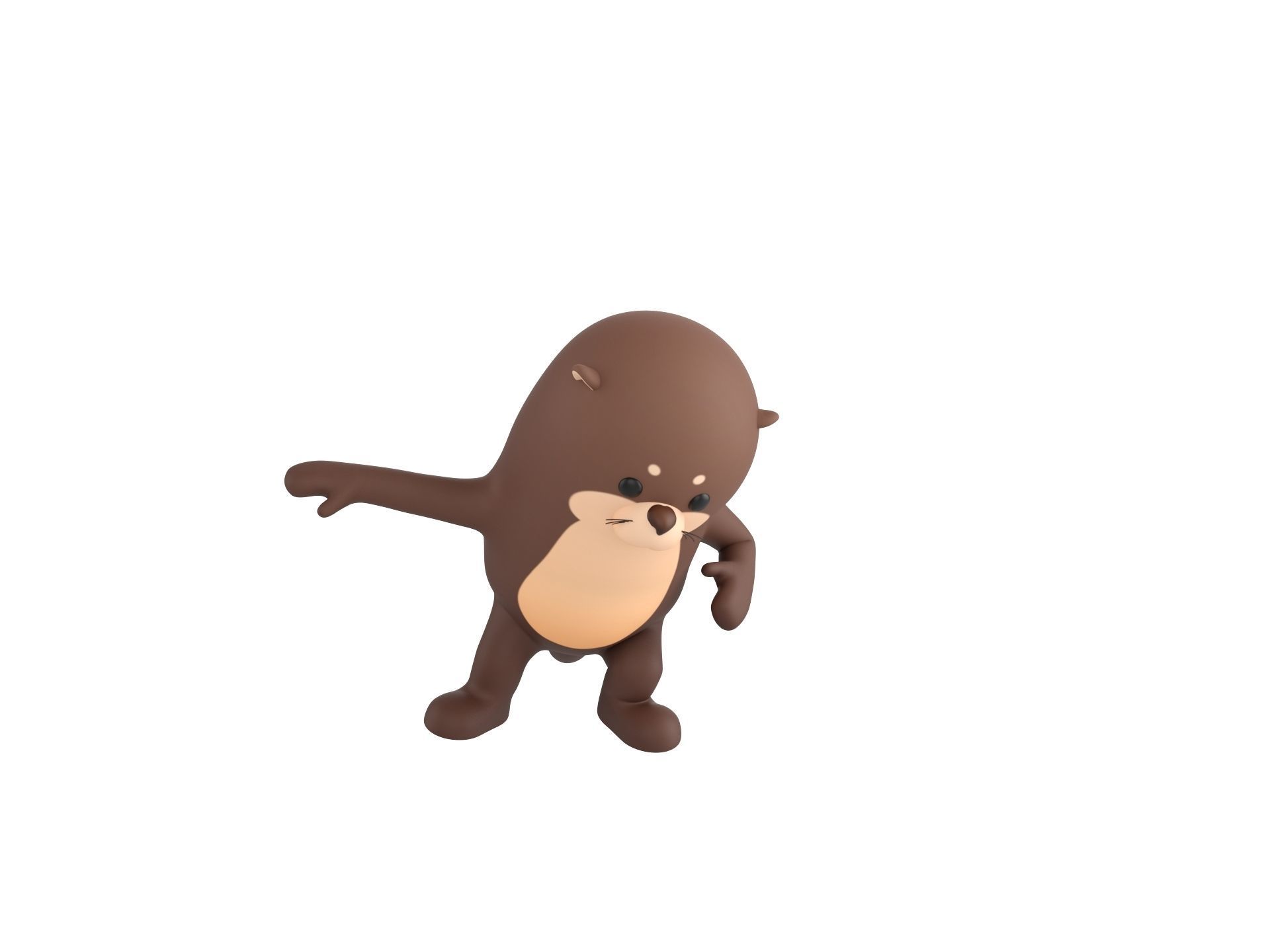 Rigged Otter Character 3D model_5