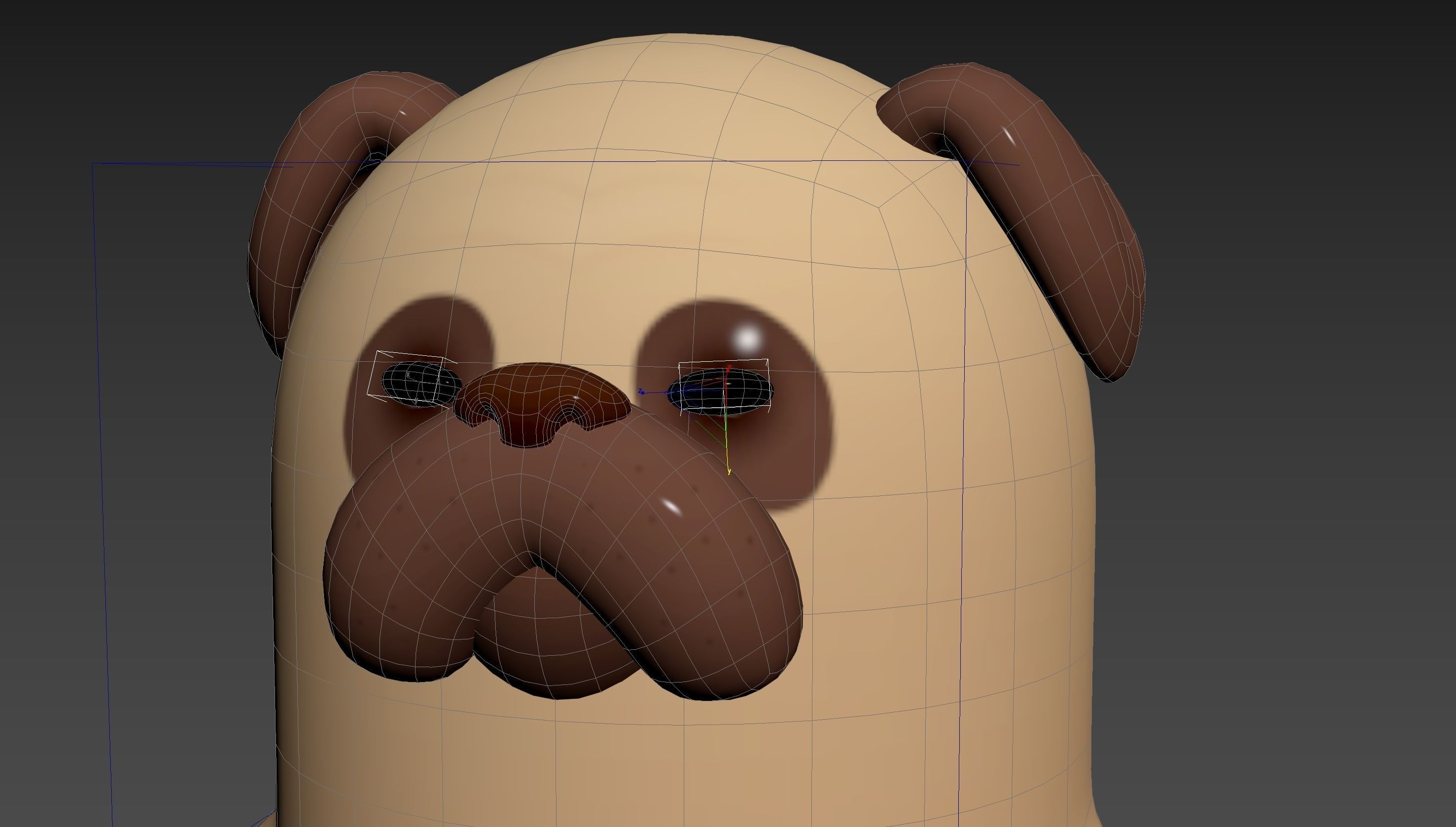 Rigged Pug Dog Character 3D model_27