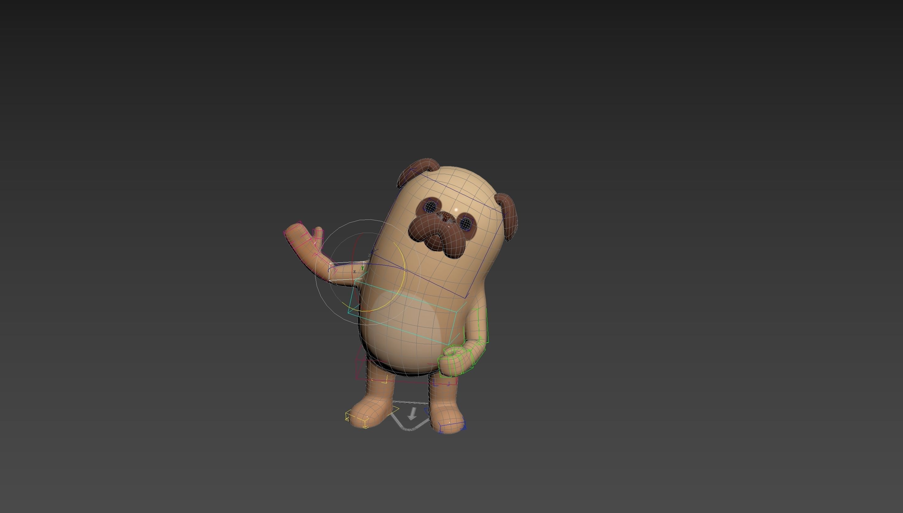 Rigged Pug Dog Character 3D model_18