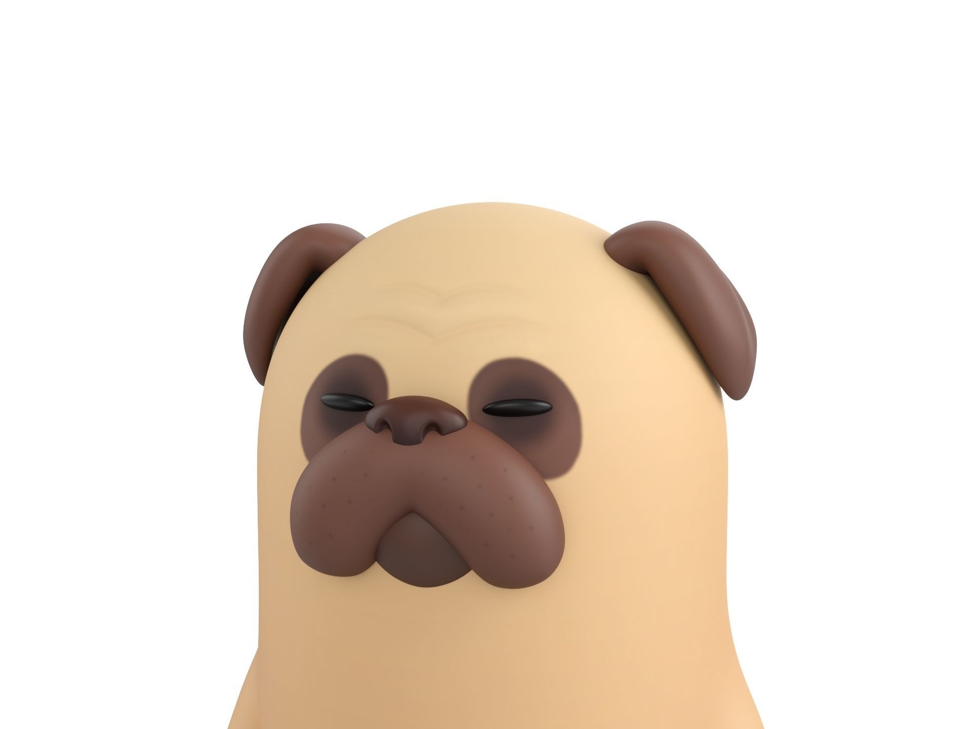 Rigged Pug Dog Character 3D model_10