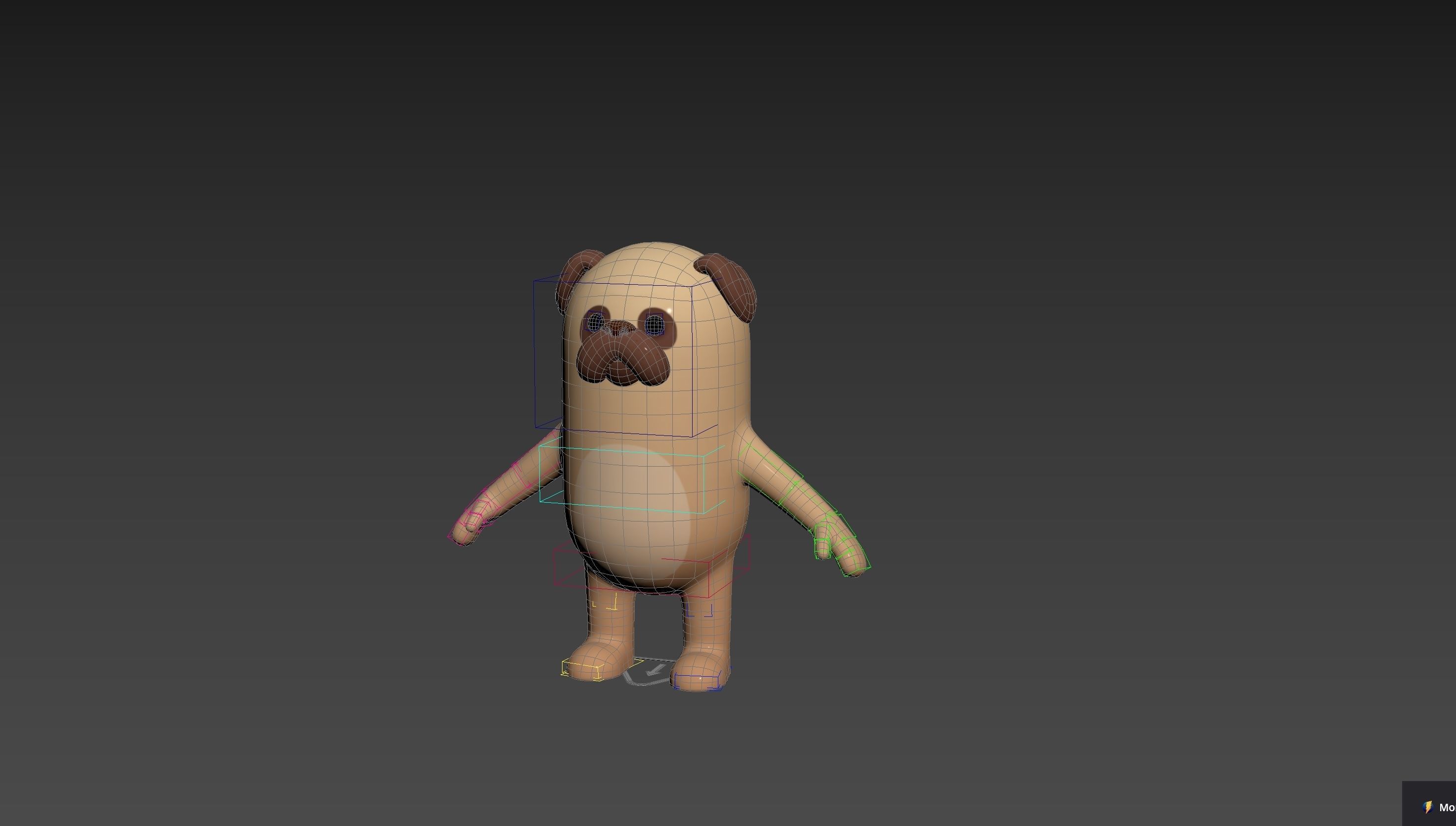Rigged Pug Dog Character 3D model_17