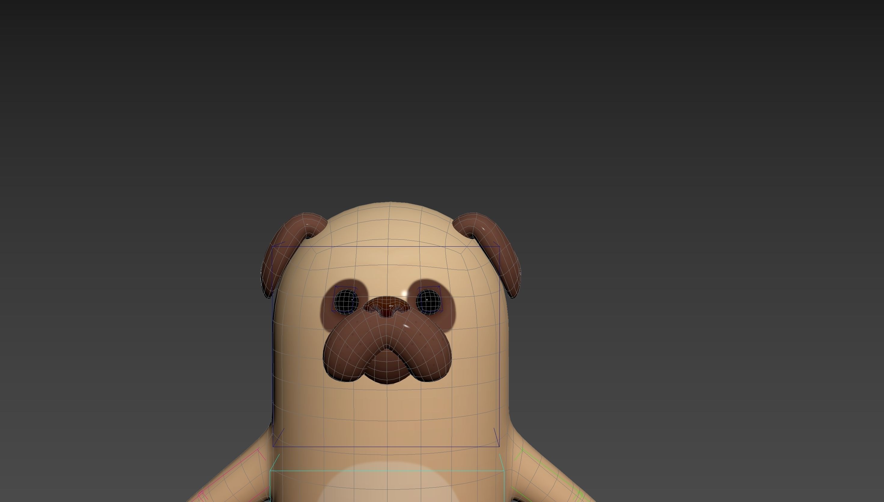 Rigged Pug Dog Character 3D model_14