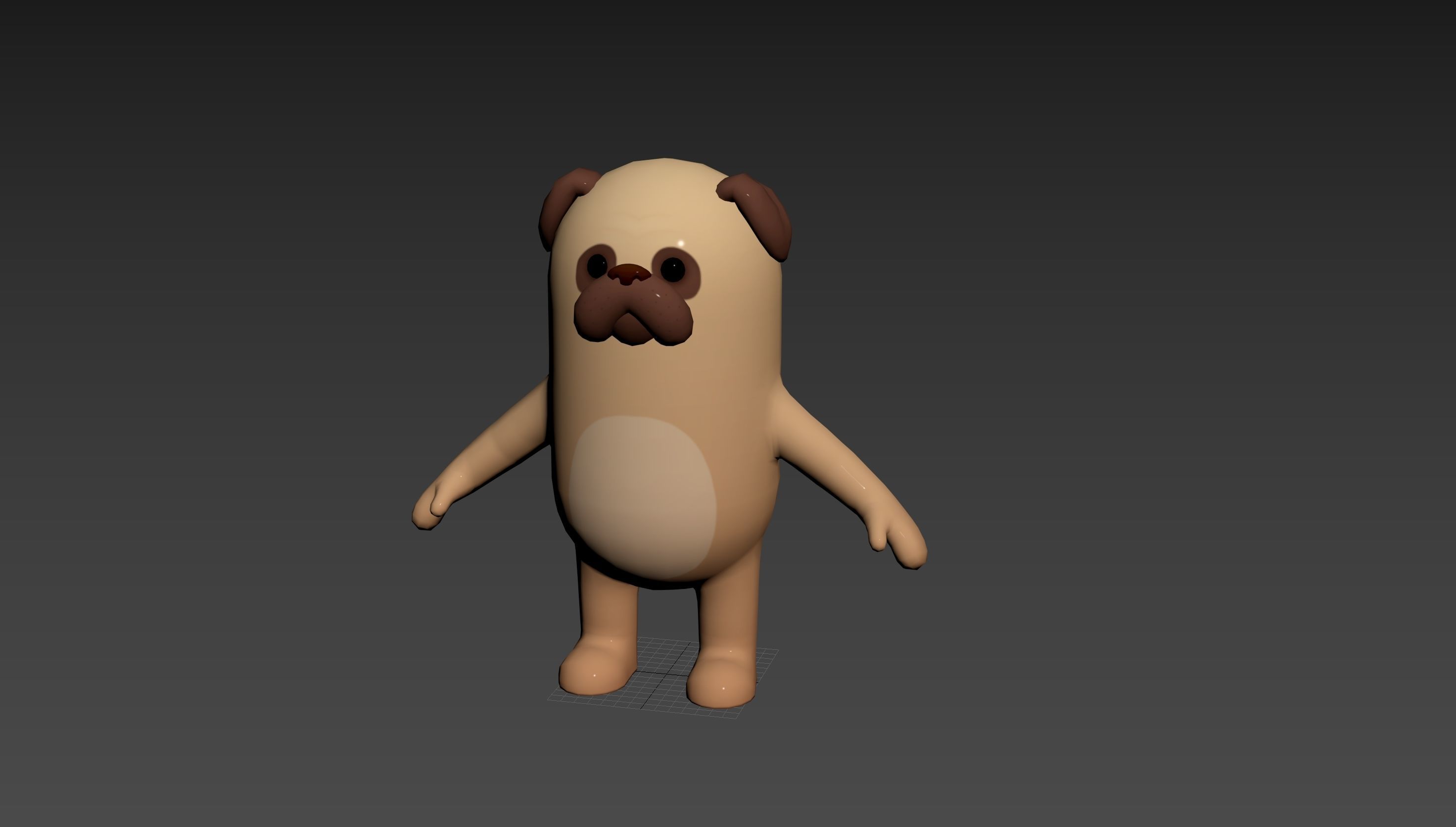 Rigged Pug Dog Character 3D model_30