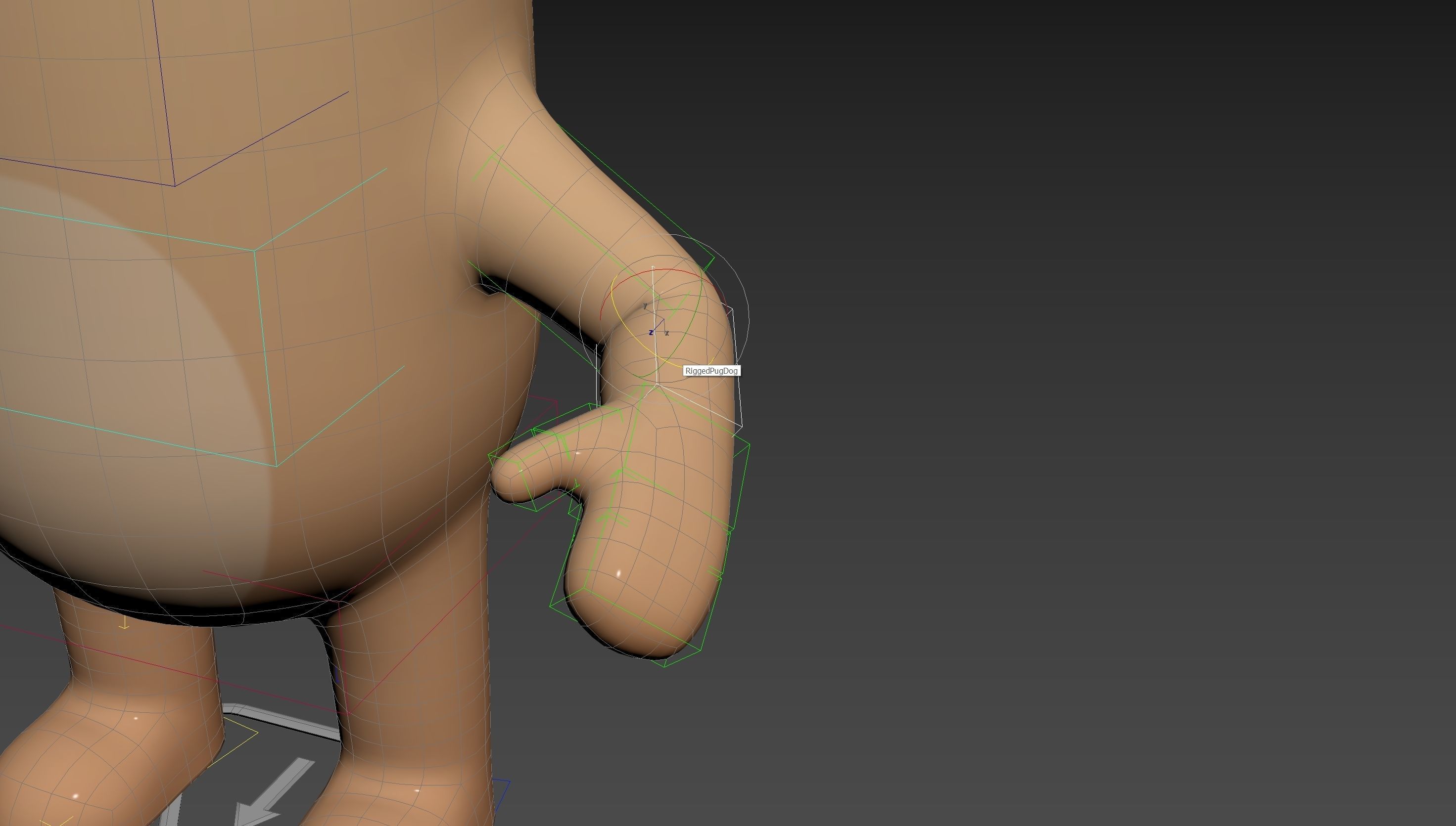 Rigged Pug Dog Character 3D model_20