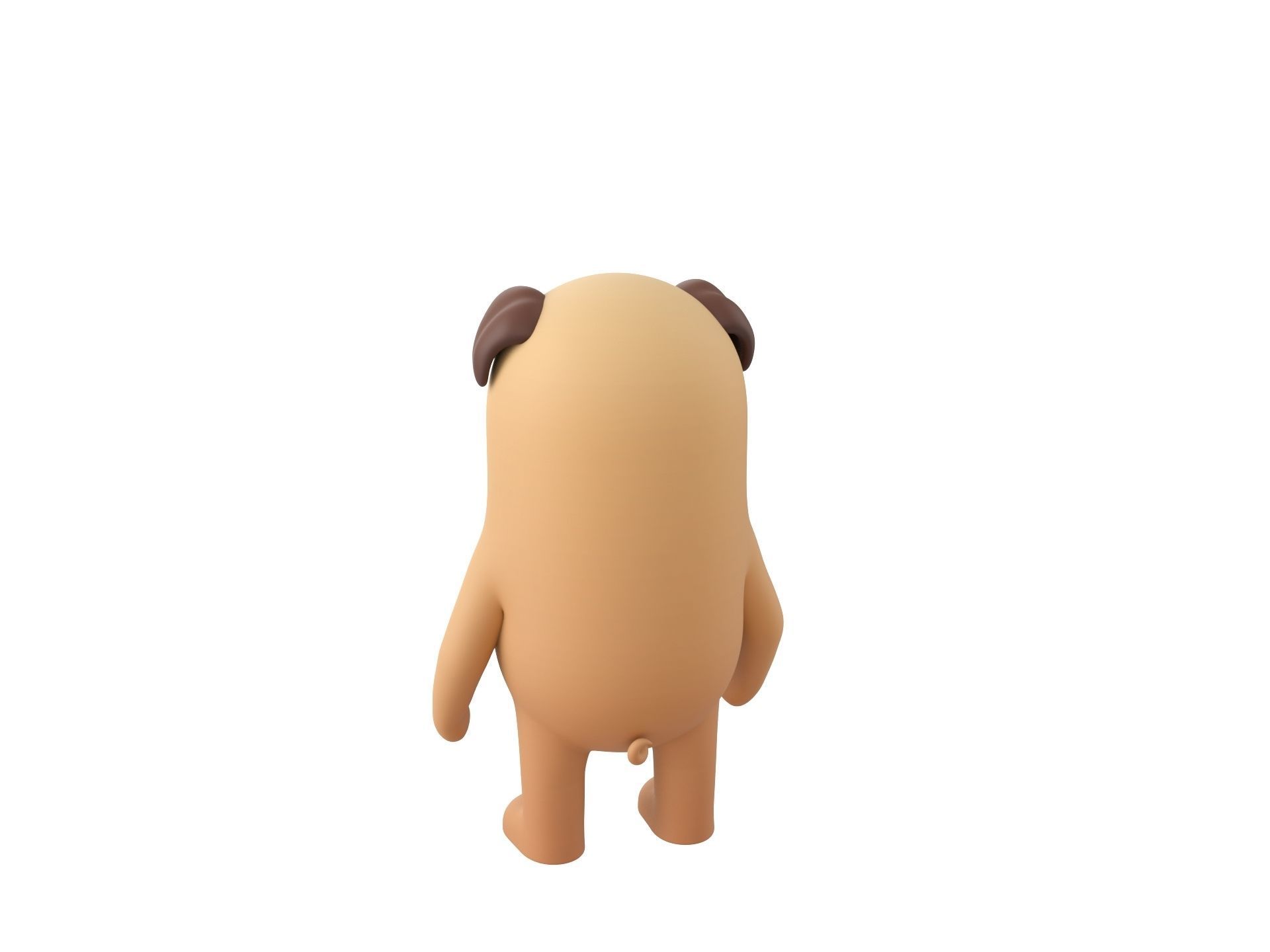 Rigged Pug Dog Character 3D model_8