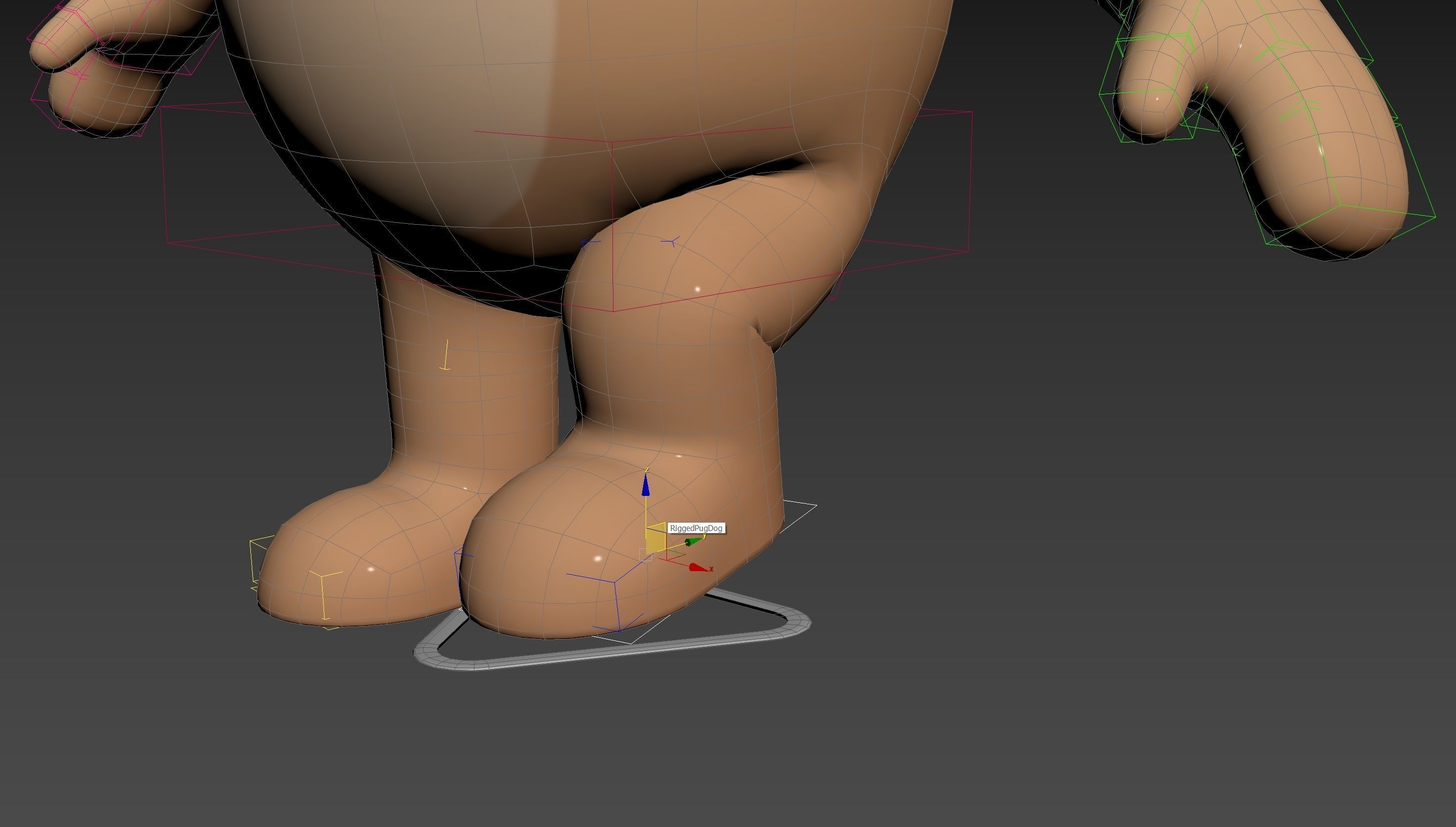 Rigged Pug Dog Character 3D model_22