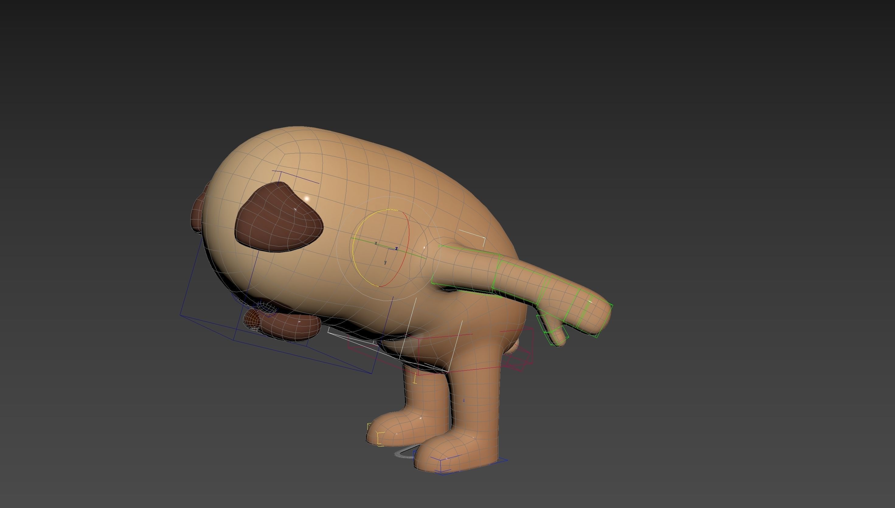 Rigged Pug Dog Character 3D model_24