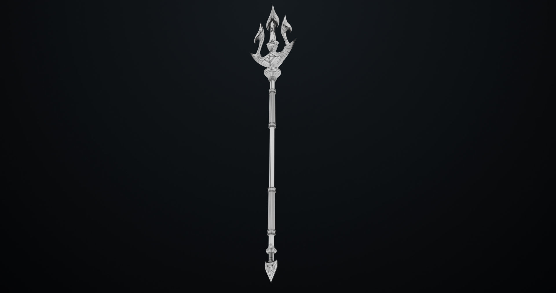Fantasy Trident 03 All PBR Unity UE Textures Included Low-poly 3D model_22