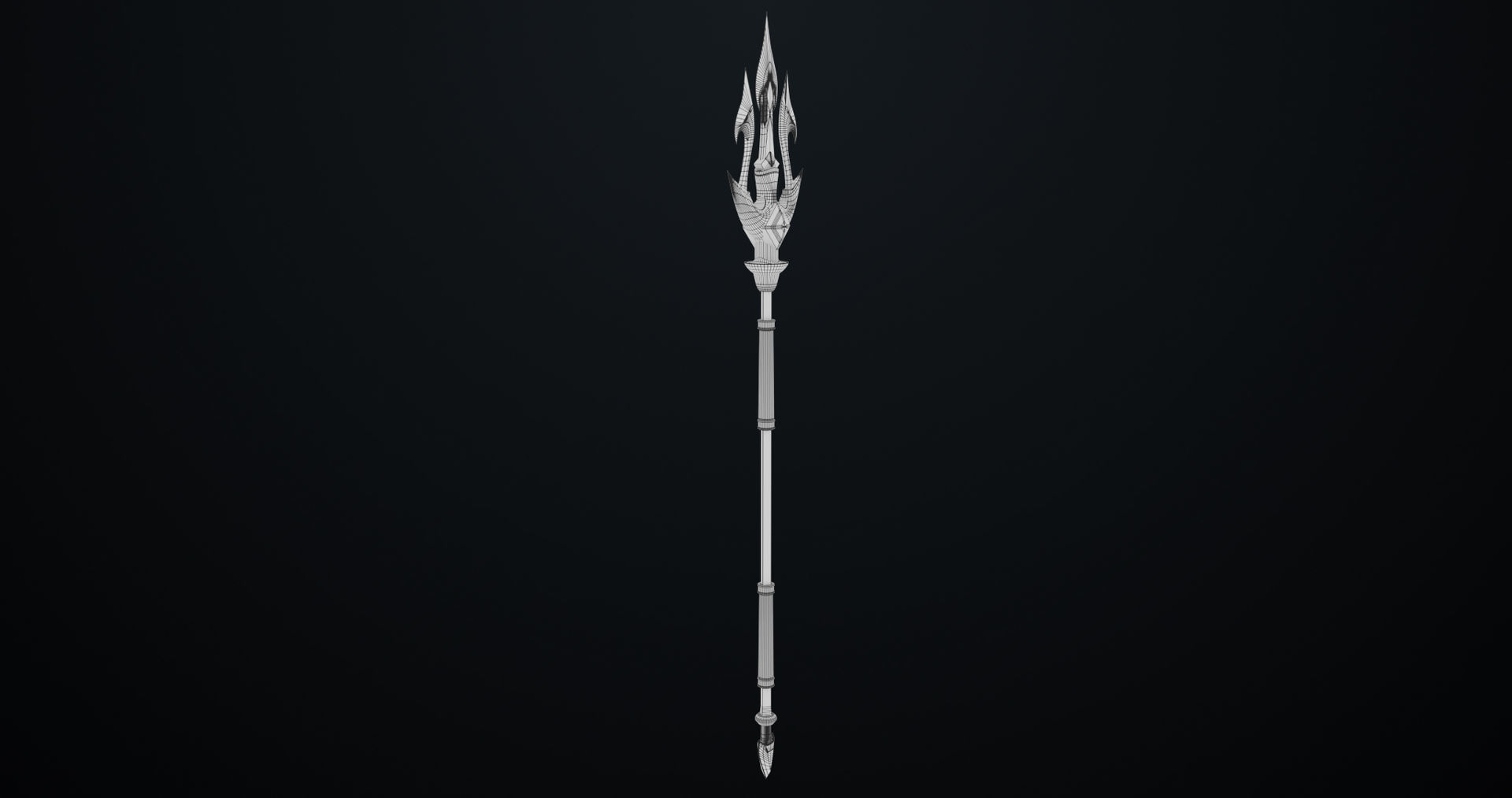 Fantasy Trident 03 All PBR Unity UE Textures Included Low-poly 3D model_26