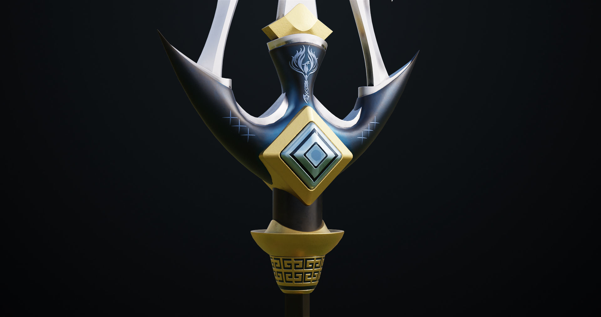 Fantasy Trident 03 All PBR Unity UE Textures Included Low-poly 3D model_10