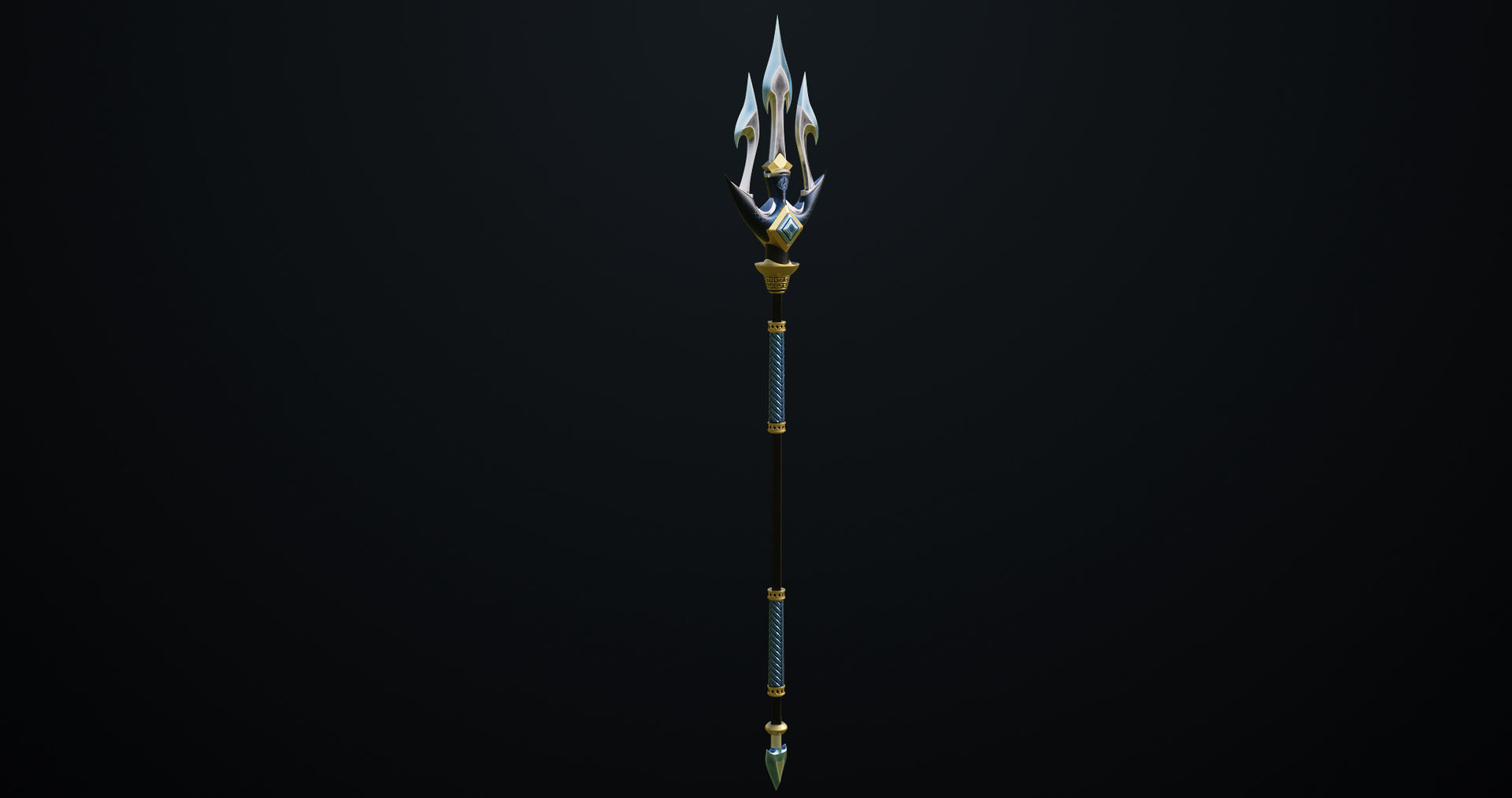 Fantasy Trident 03 All PBR Unity UE Textures Included Low-poly 3D model_8