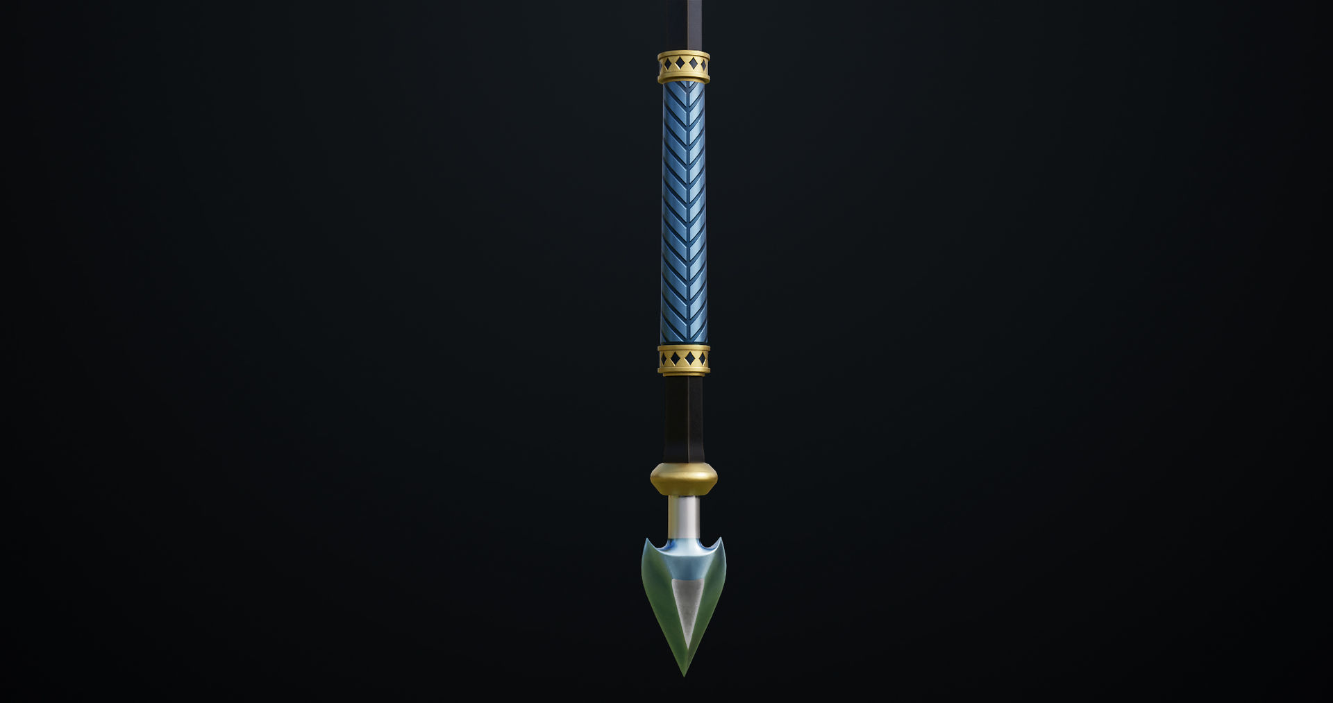Fantasy Trident 03 All PBR Unity UE Textures Included Low-poly 3D model_12