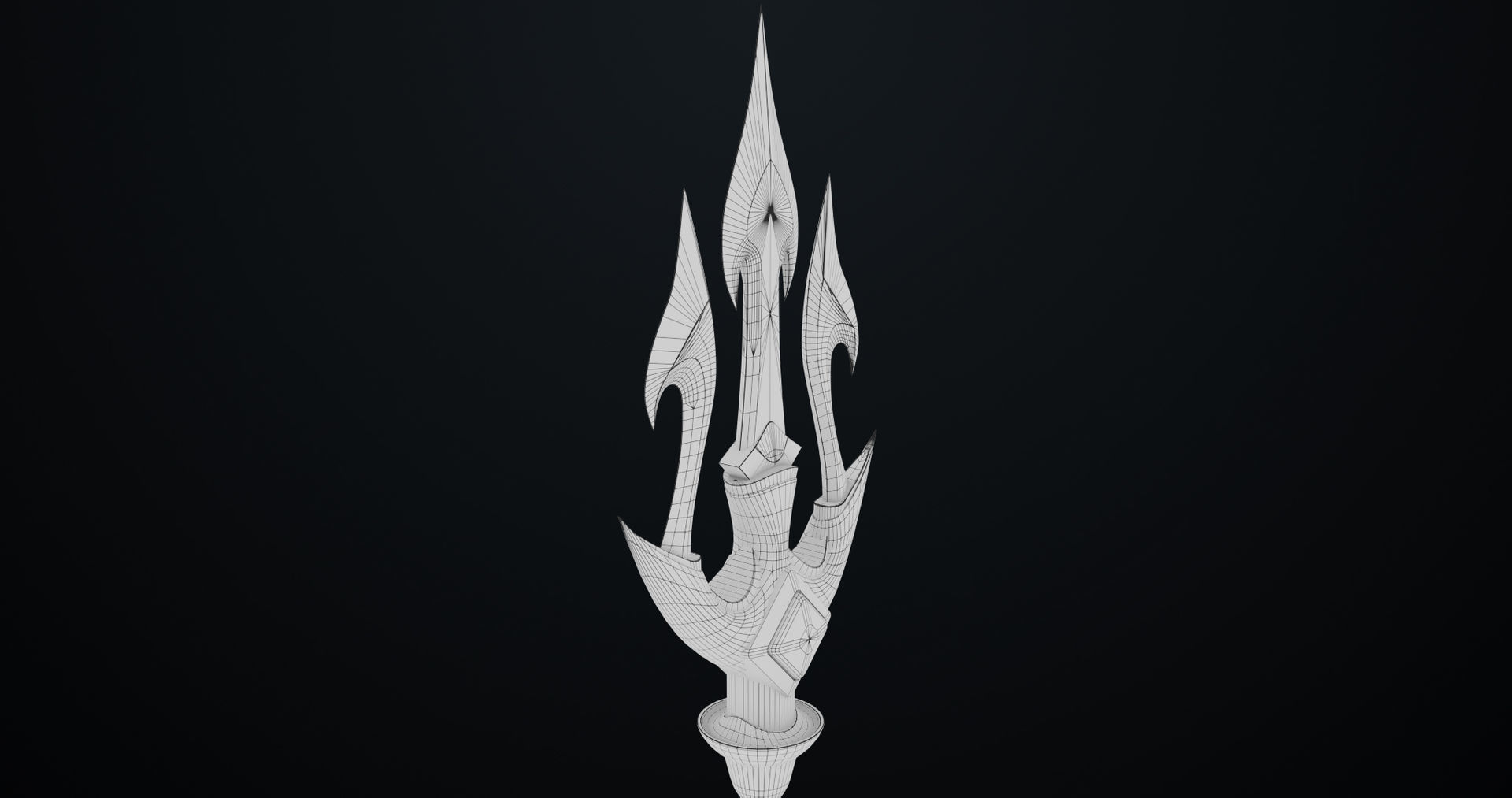 Fantasy Trident 03 All PBR Unity UE Textures Included Low-poly 3D model_17