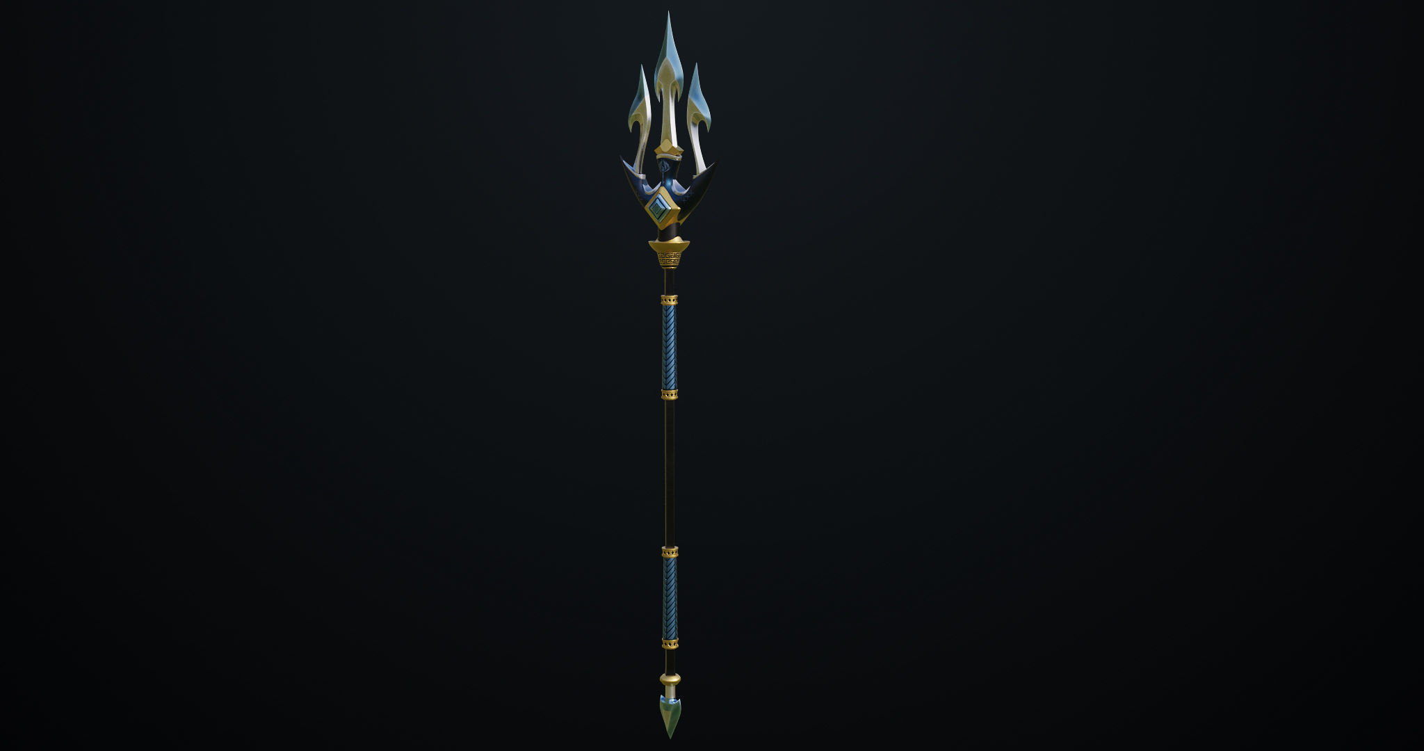 Fantasy Trident 03 All PBR Unity UE Textures Included Low-poly 3D model_5