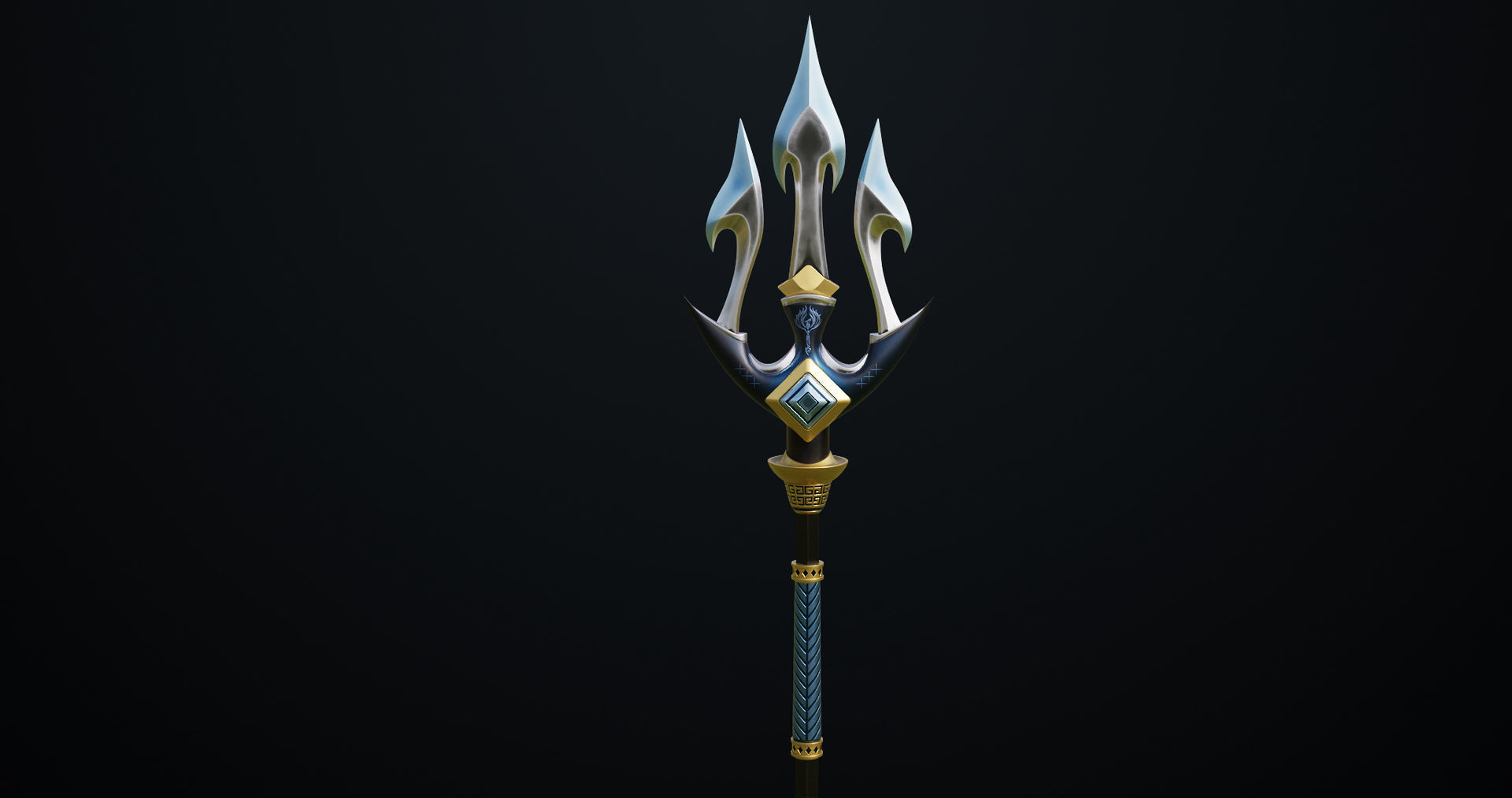 Fantasy Trident 03 All PBR Unity UE Textures Included Low-poly 3D model_9