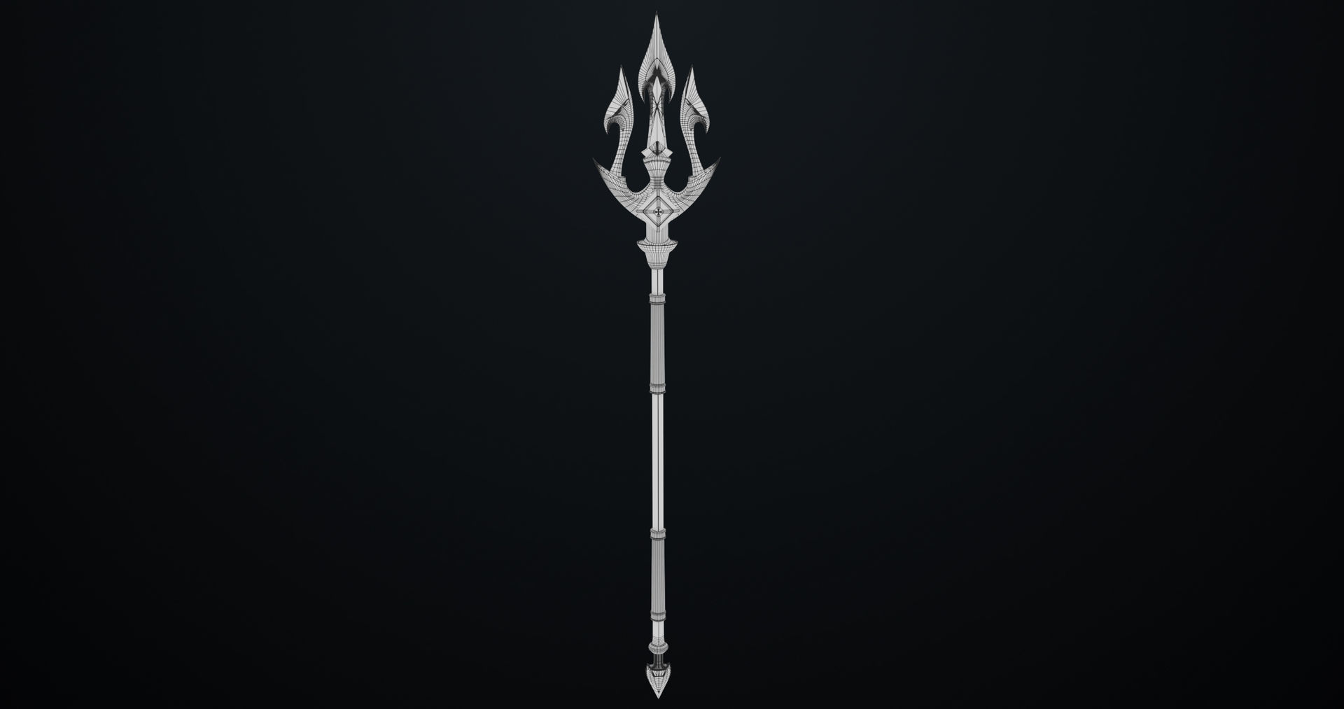 Fantasy Trident 03 All PBR Unity UE Textures Included Low-poly 3D model_25