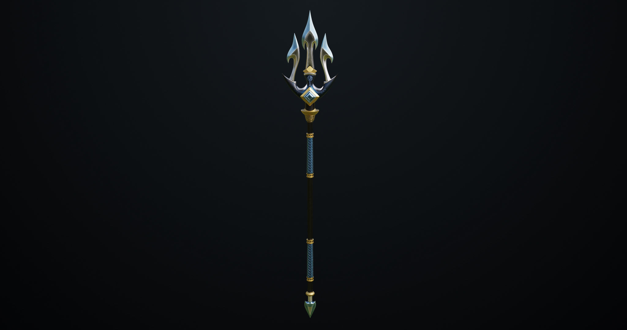 Fantasy Trident 03 All PBR Unity UE Textures Included Low-poly 3D model_2
