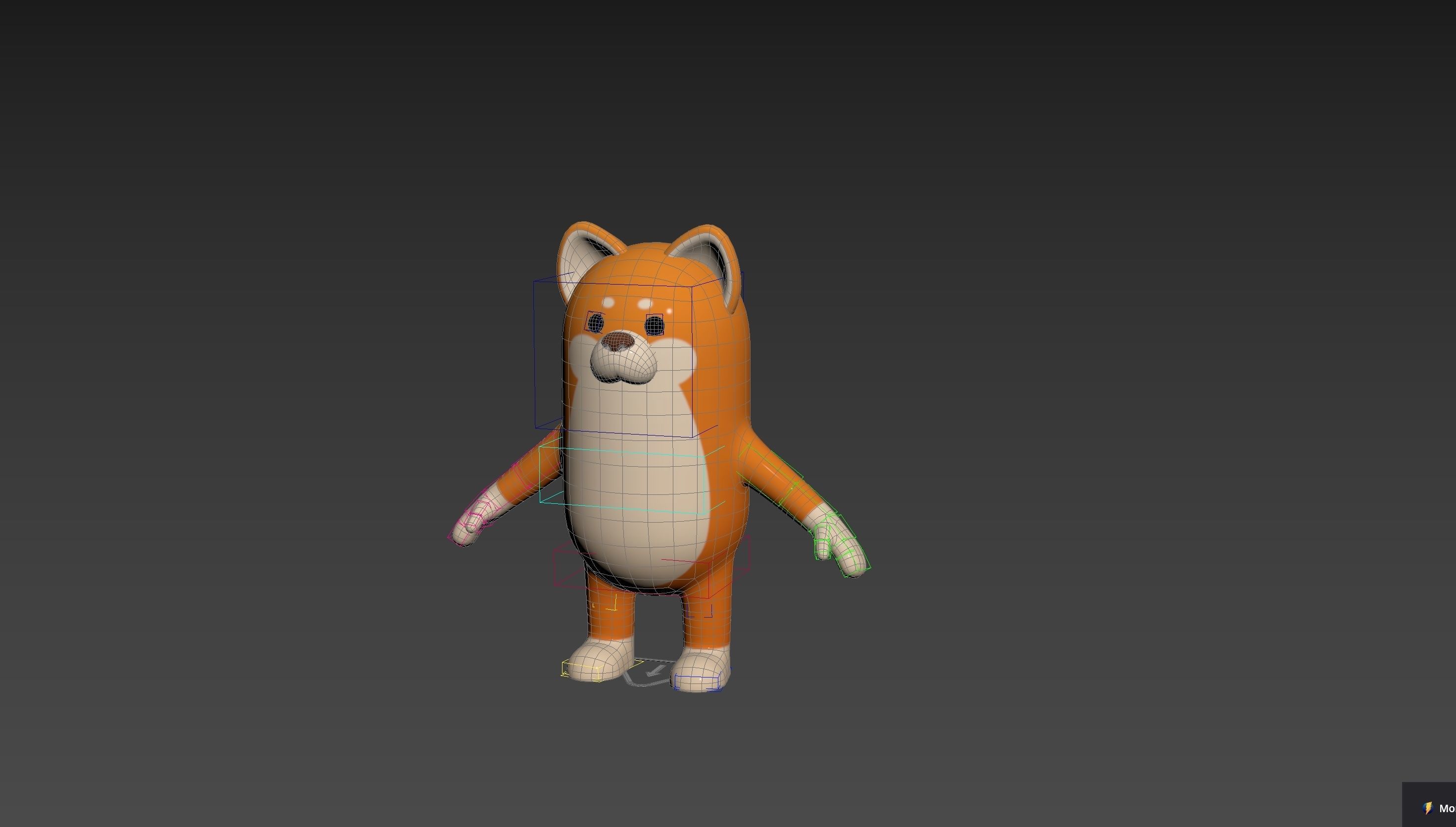 Rigged Shiba Dog Character 3D model_17