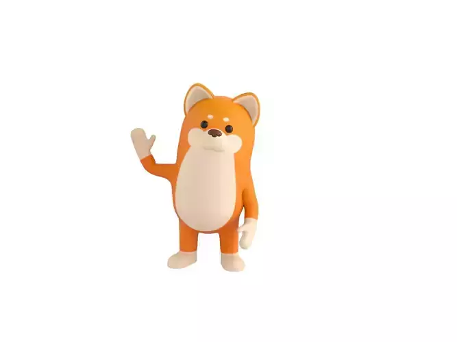Rigged Shiba Dog Character 3D model