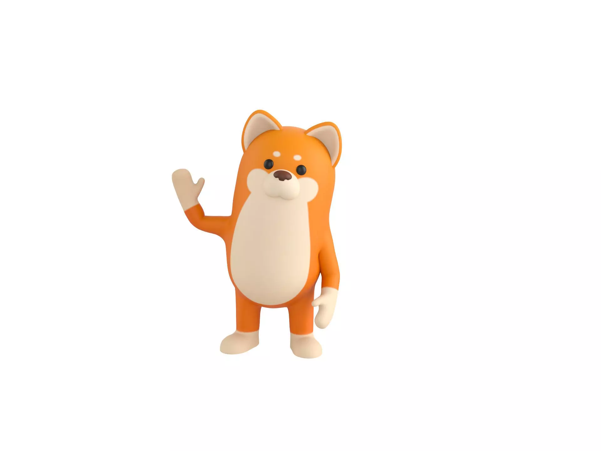 Rigged Shiba Dog Character 3D model_0