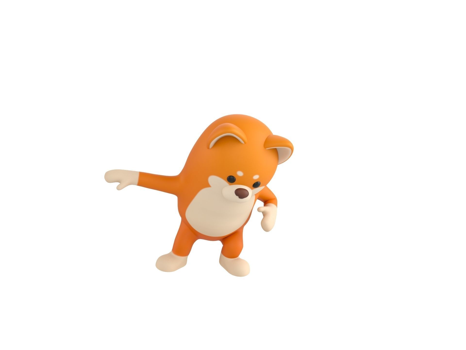 Rigged Shiba Dog Character 3D model_5