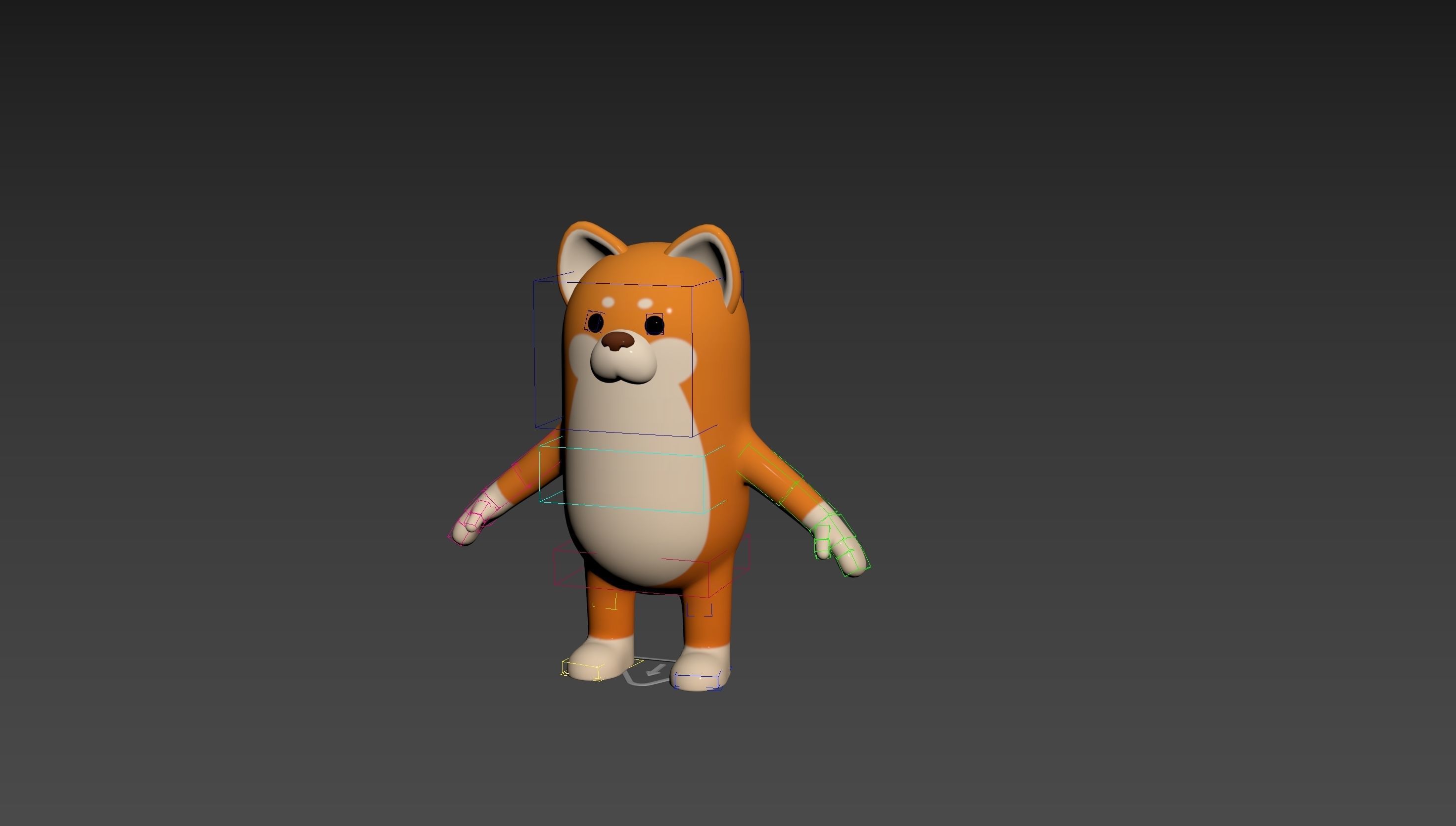 Rigged Shiba Dog Character 3D model_12