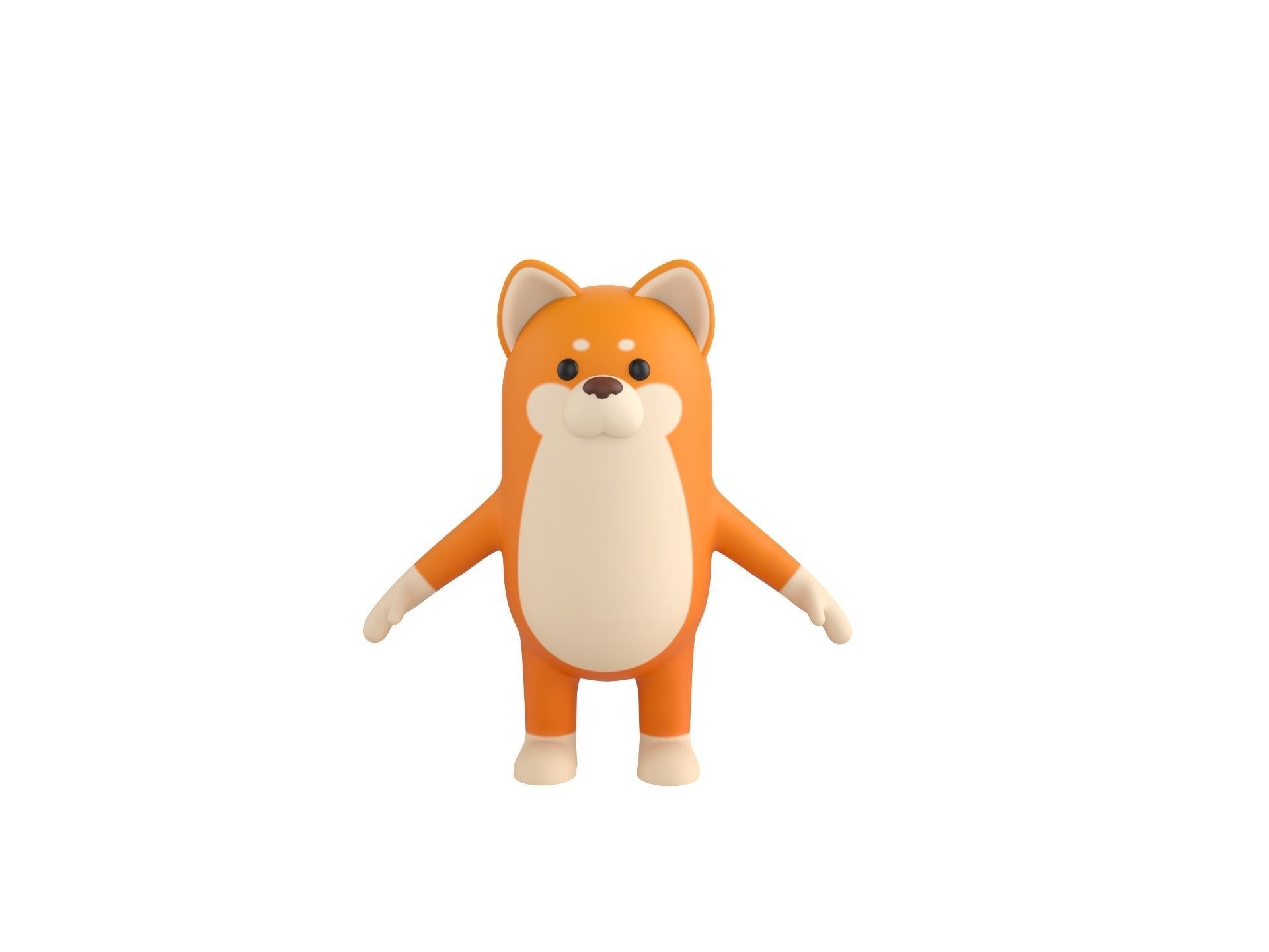 Rigged Shiba Dog Character 3D model_2