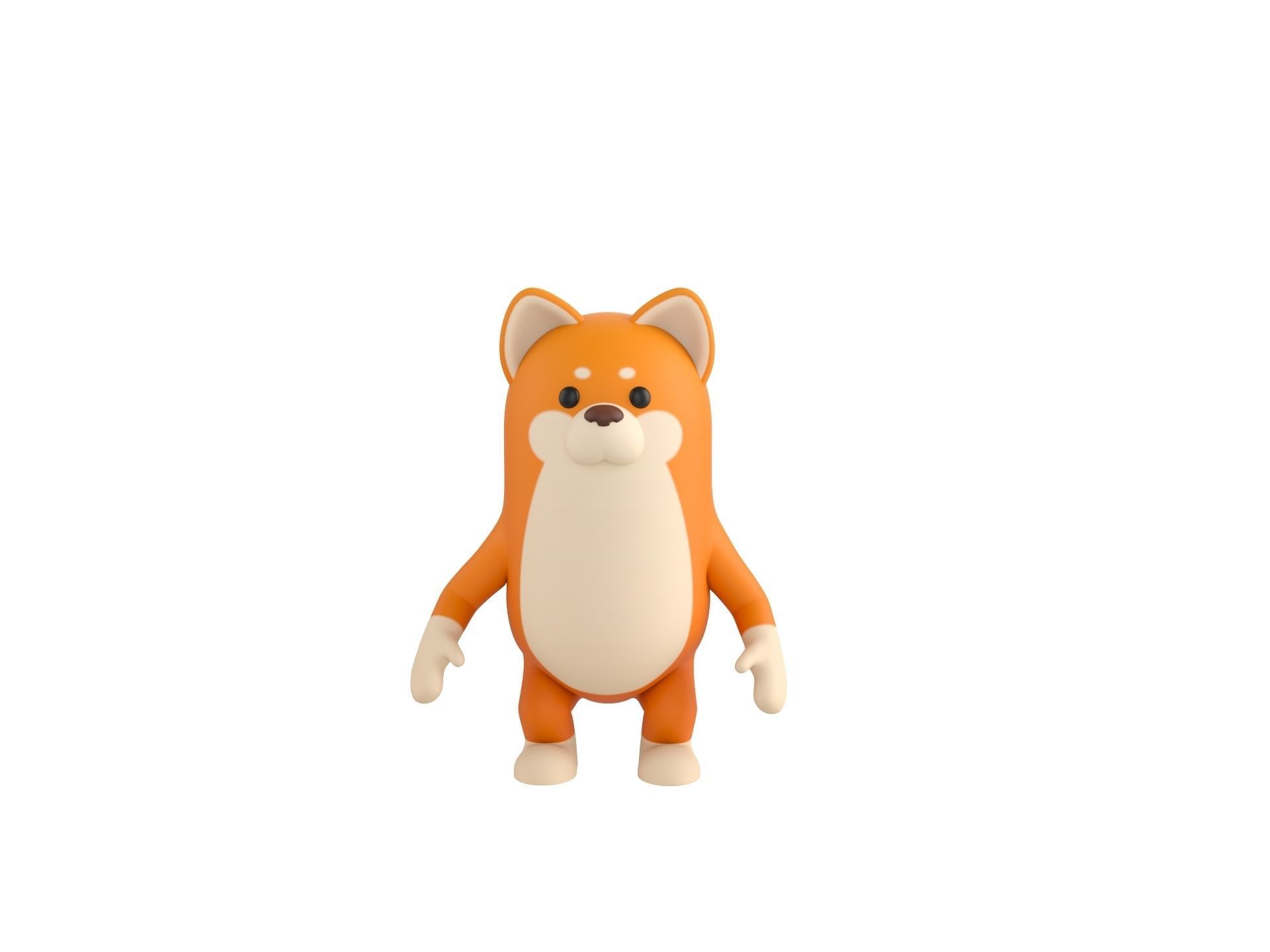 Rigged Shiba Dog Character 3D model_4