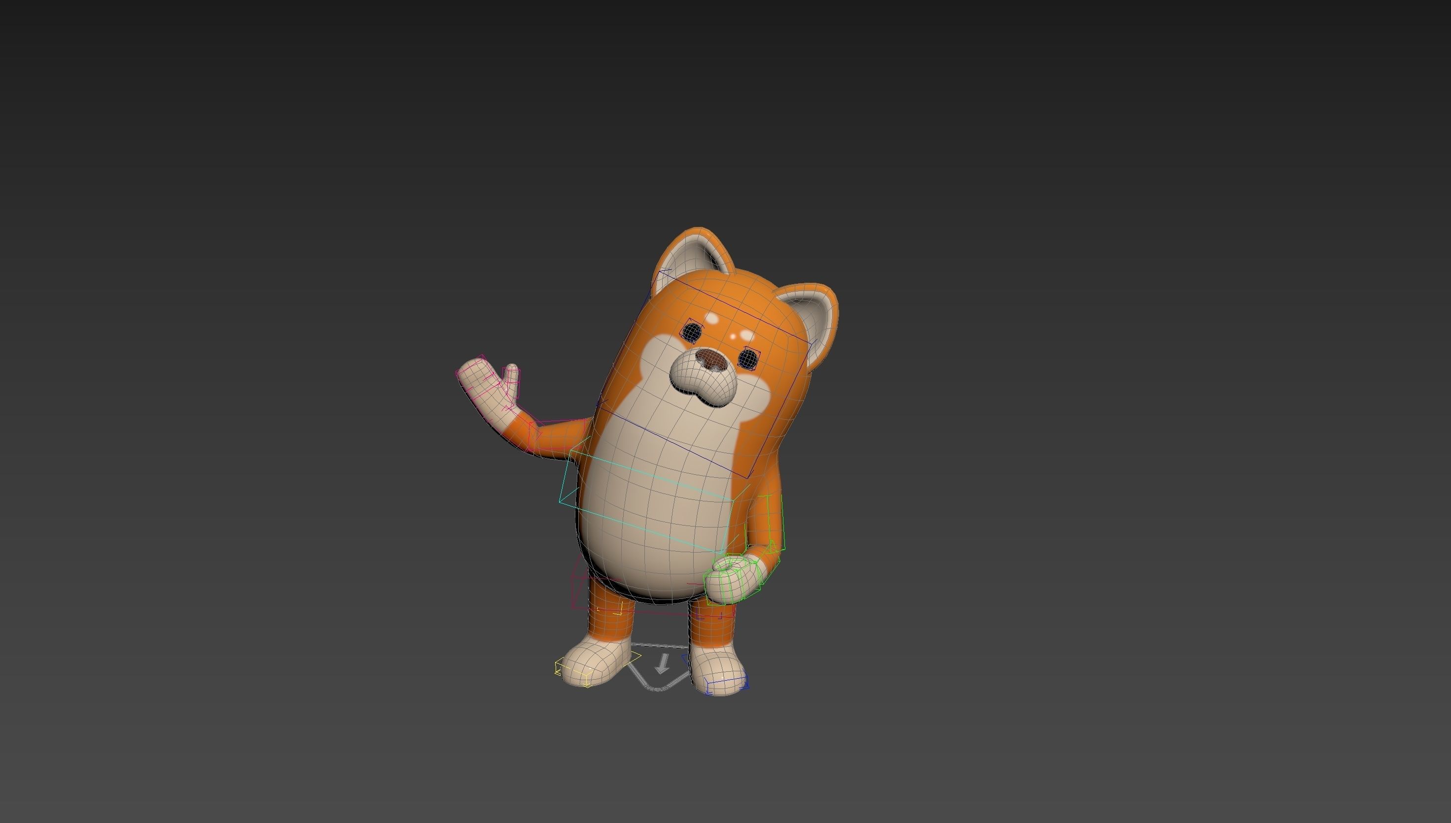 Rigged Shiba Dog Character 3D model_18