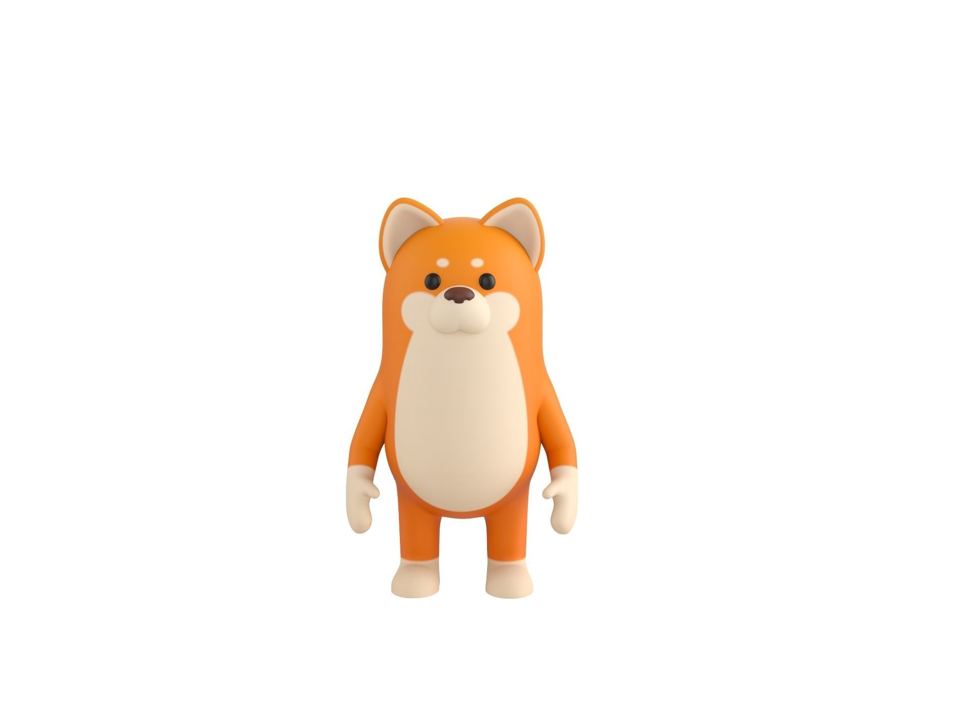 Rigged Shiba Dog Character 3D model_3