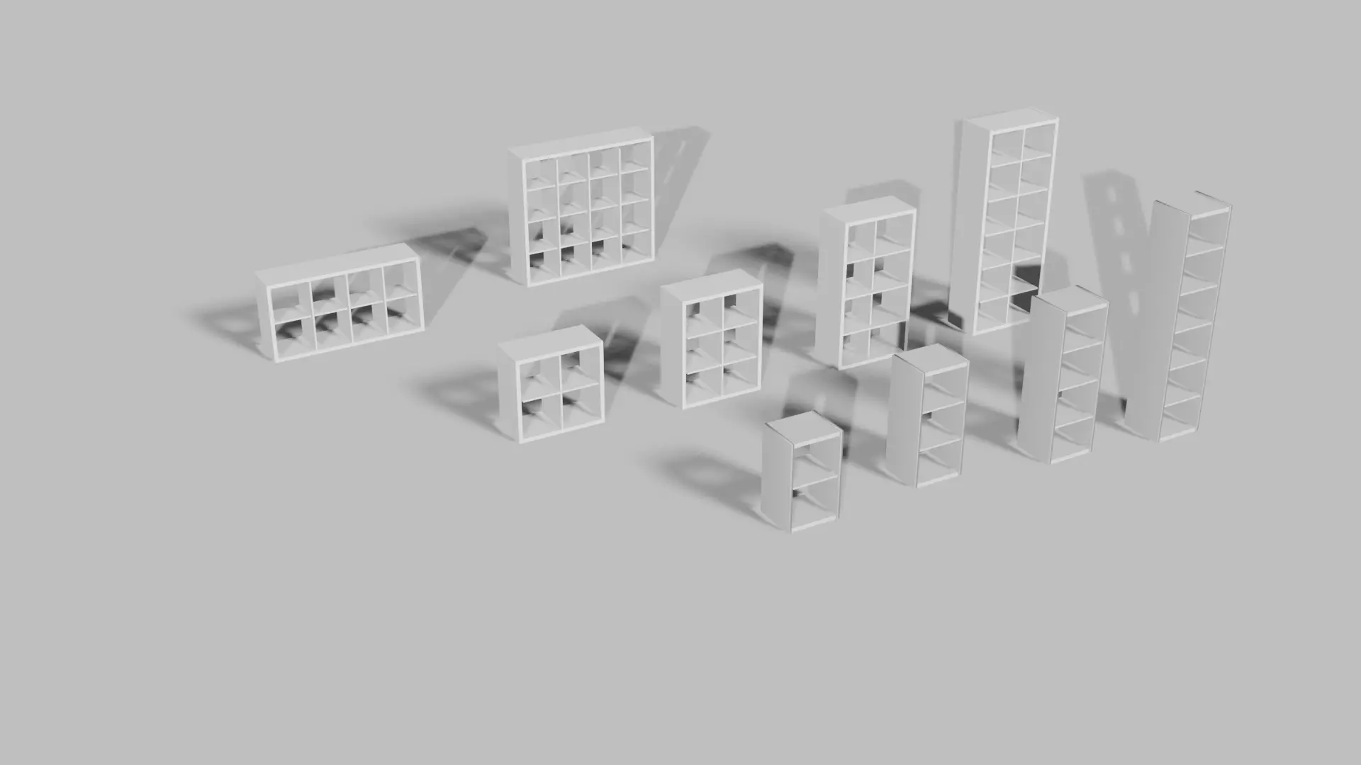 Ikea shelves set Free low-poly 3D model