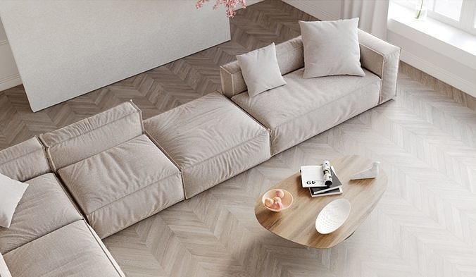 Contemporary Living Room 03 3D model 4