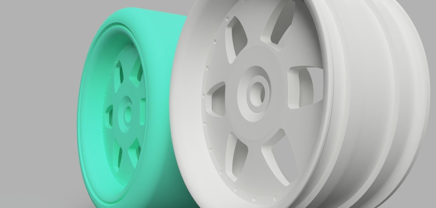 D52mm 12MM HEX RC Wheels SSR Vienna Kreis with and without tires 3D print model_1