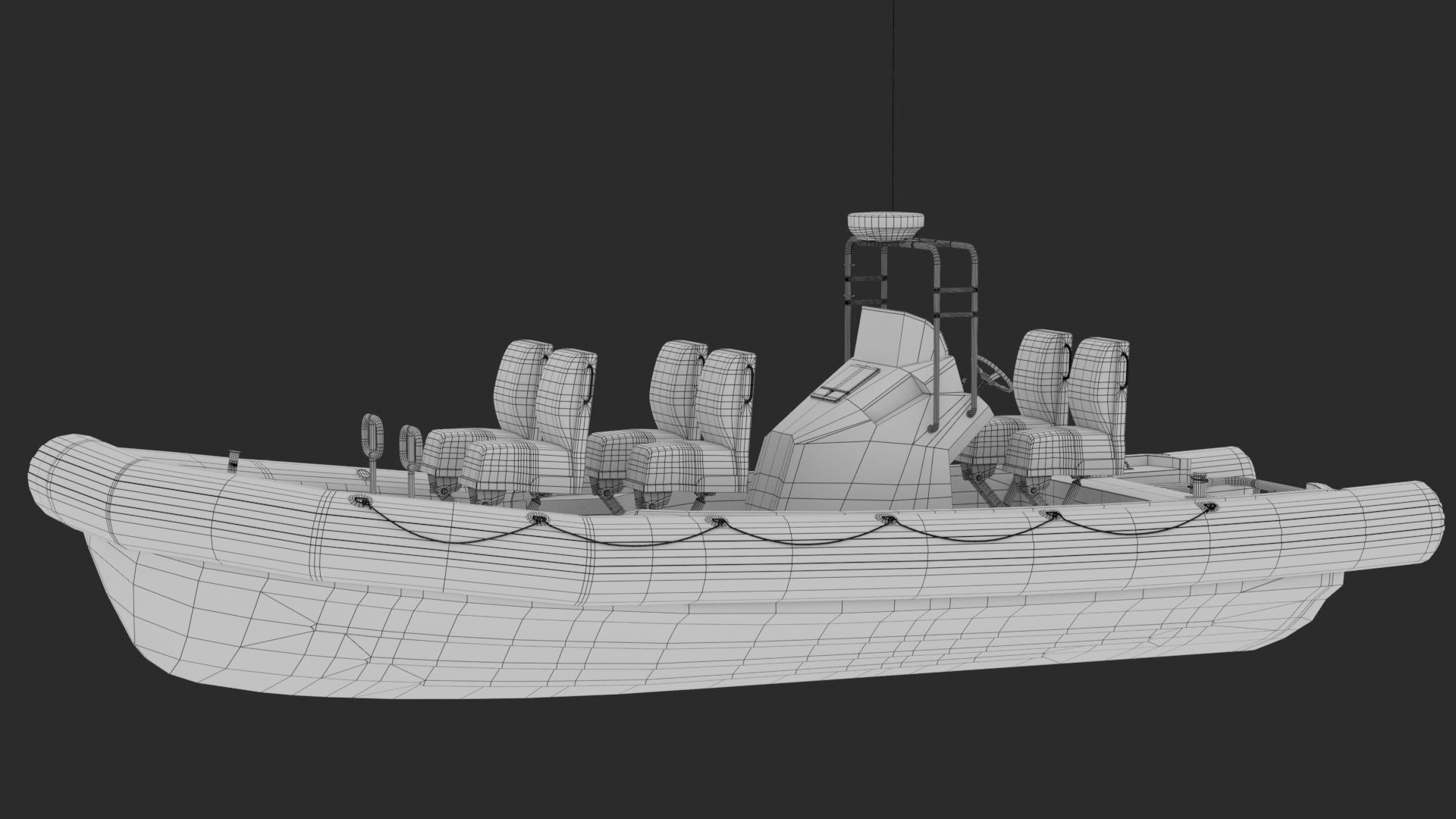 Rigid Hull Inflatable Boat RHIB 3D model_8