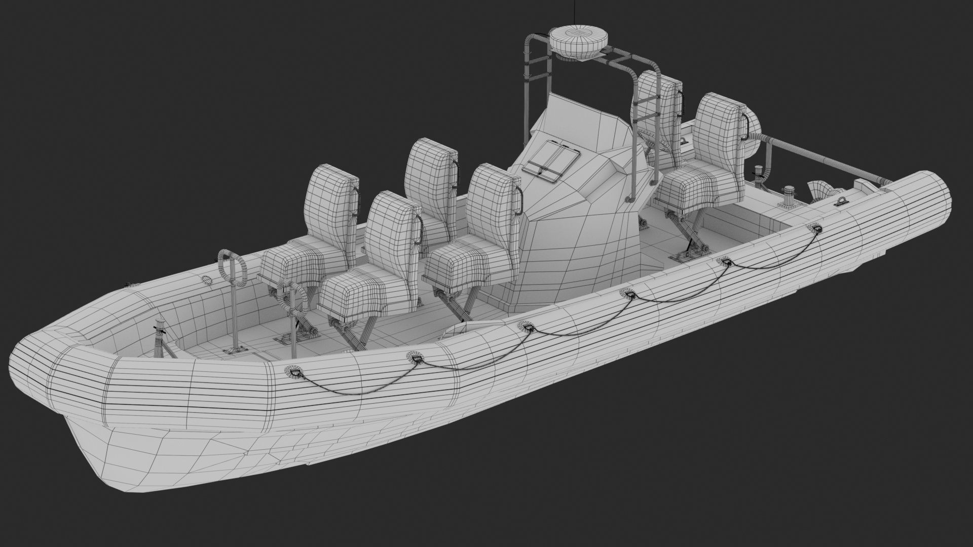 Rigid Hull Inflatable Boat RHIB 3D model_11