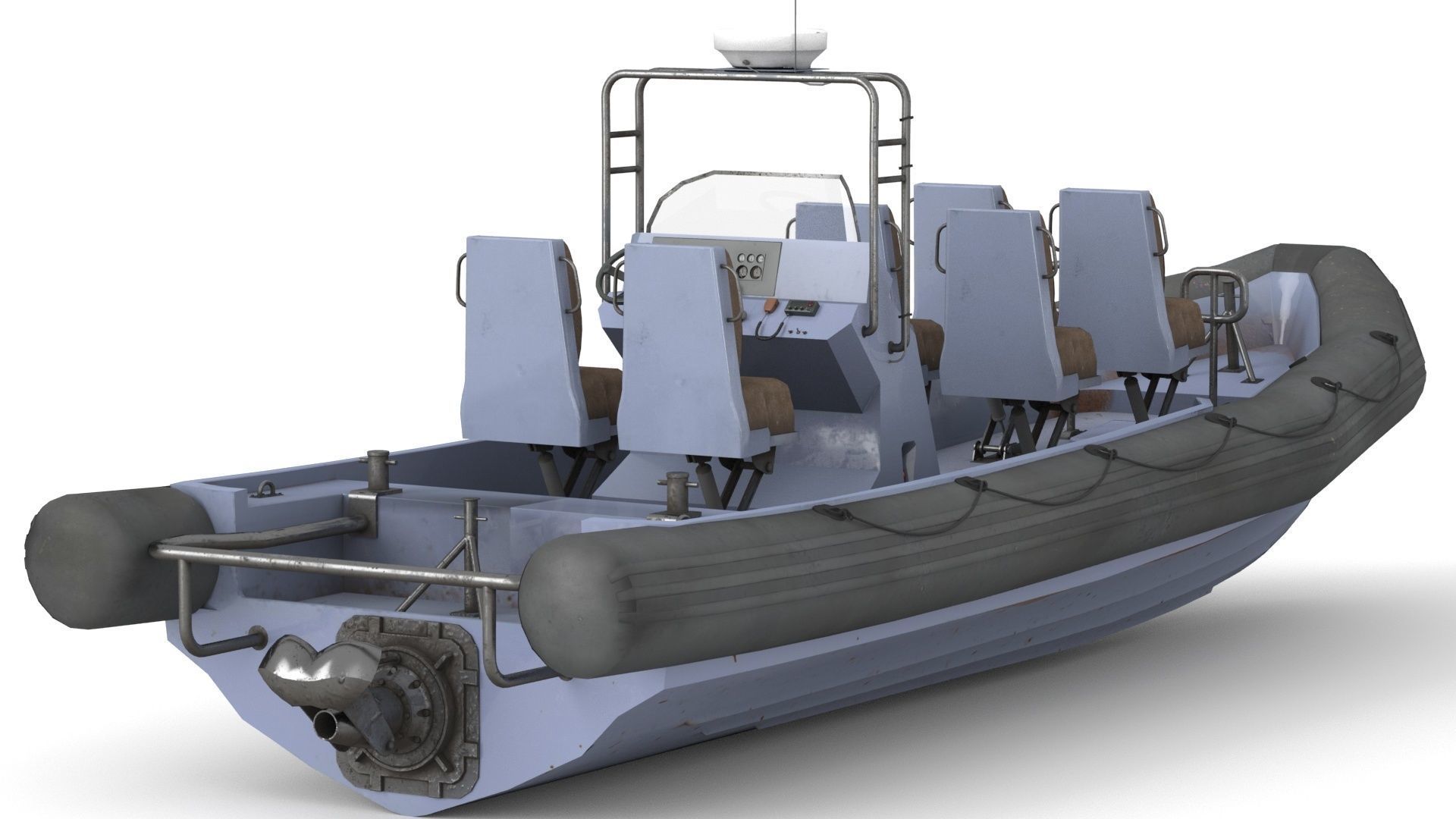 Rigid Hull Inflatable Boat RHIB 3D model_2