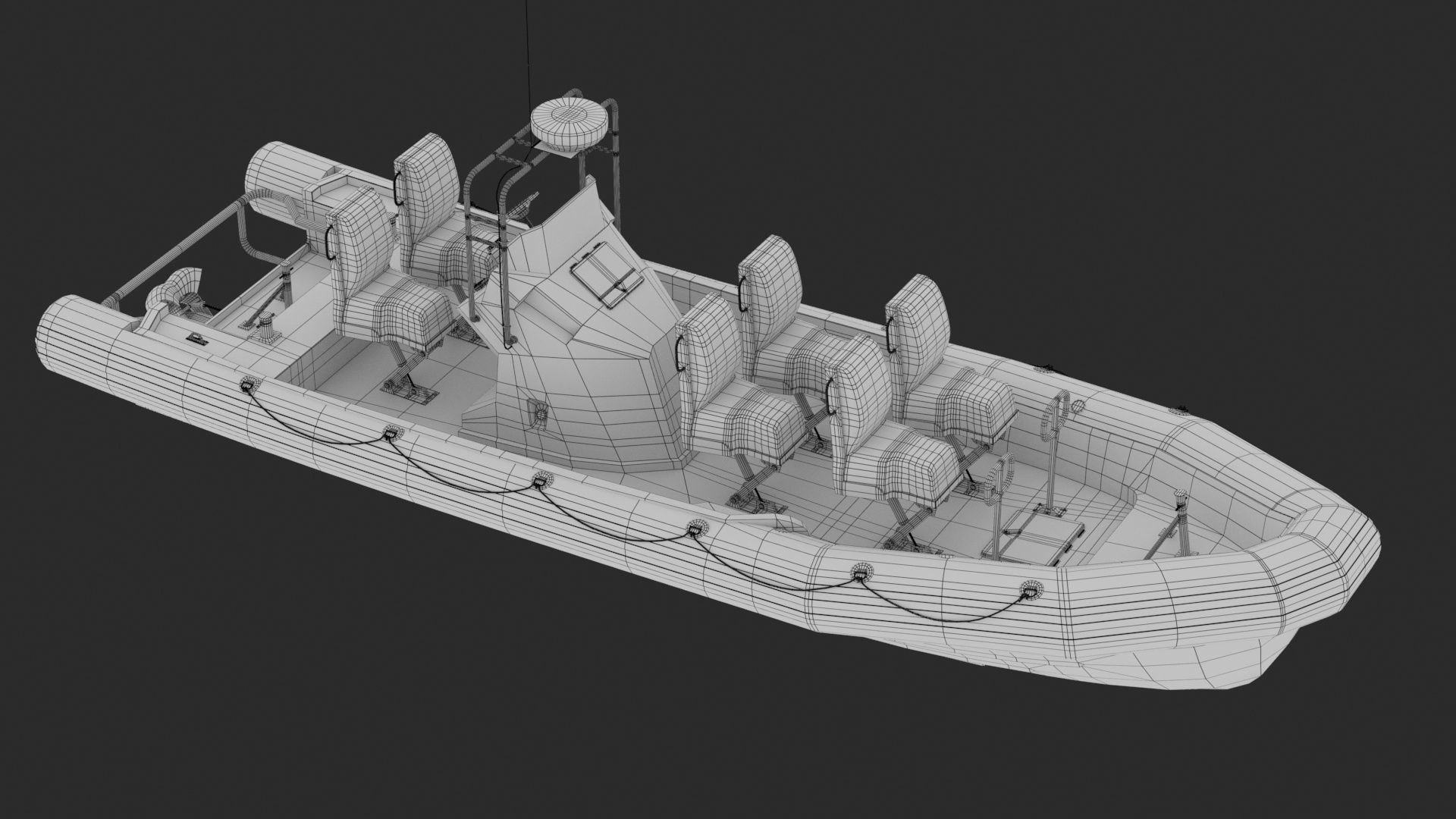 Rigid Hull Inflatable Boat RHIB 3D model_9