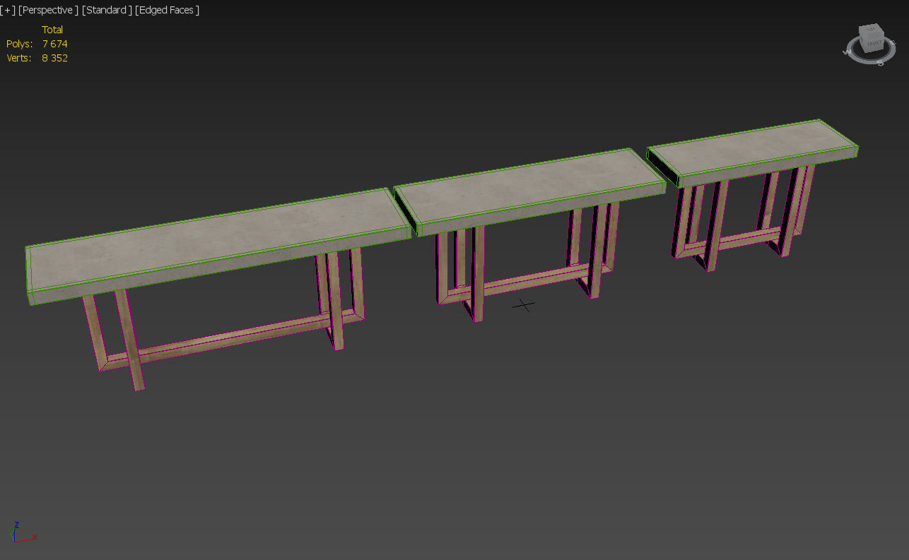 Heston Console Table 3D model_7
