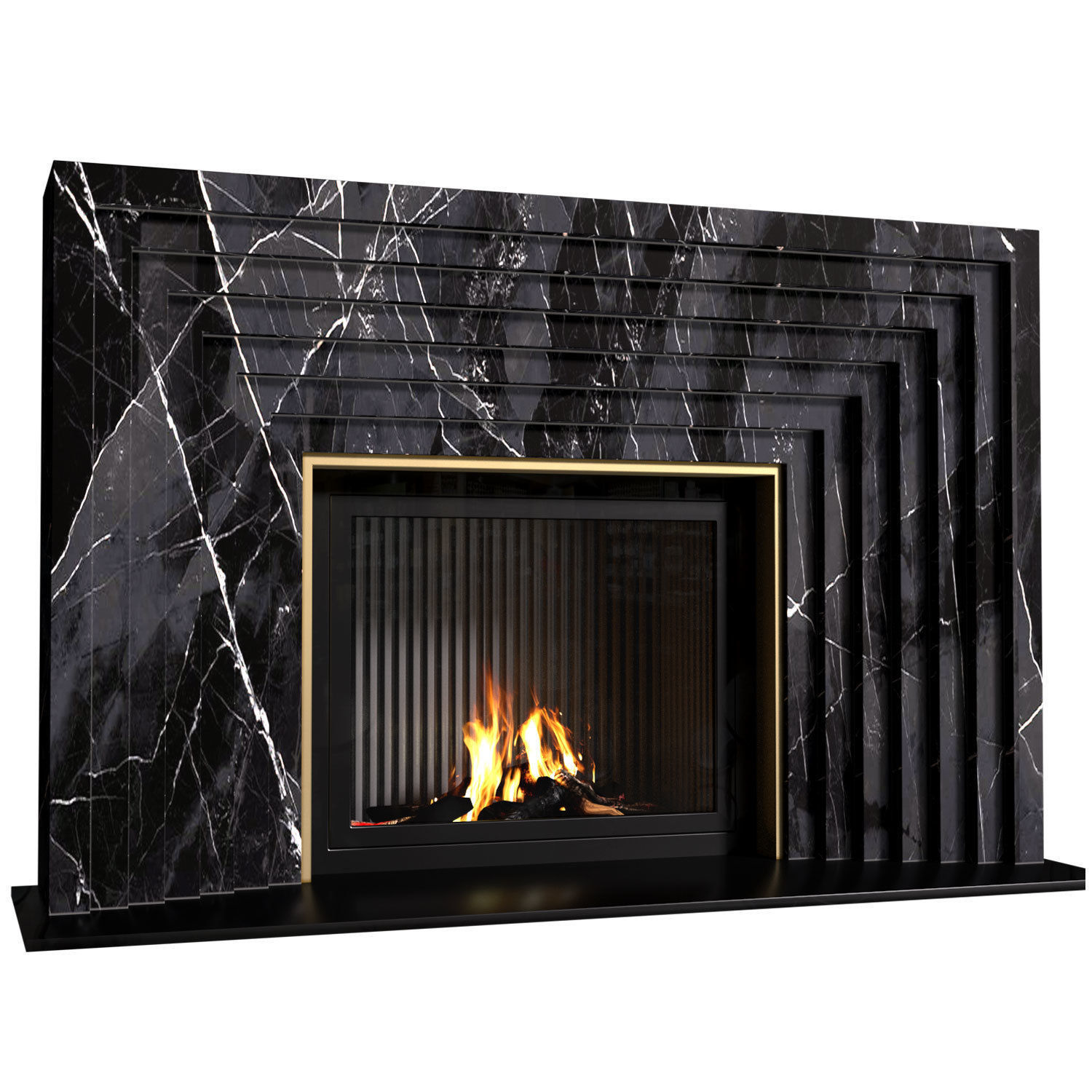 Marble Fireplace modern ArtDeco 3D model_1